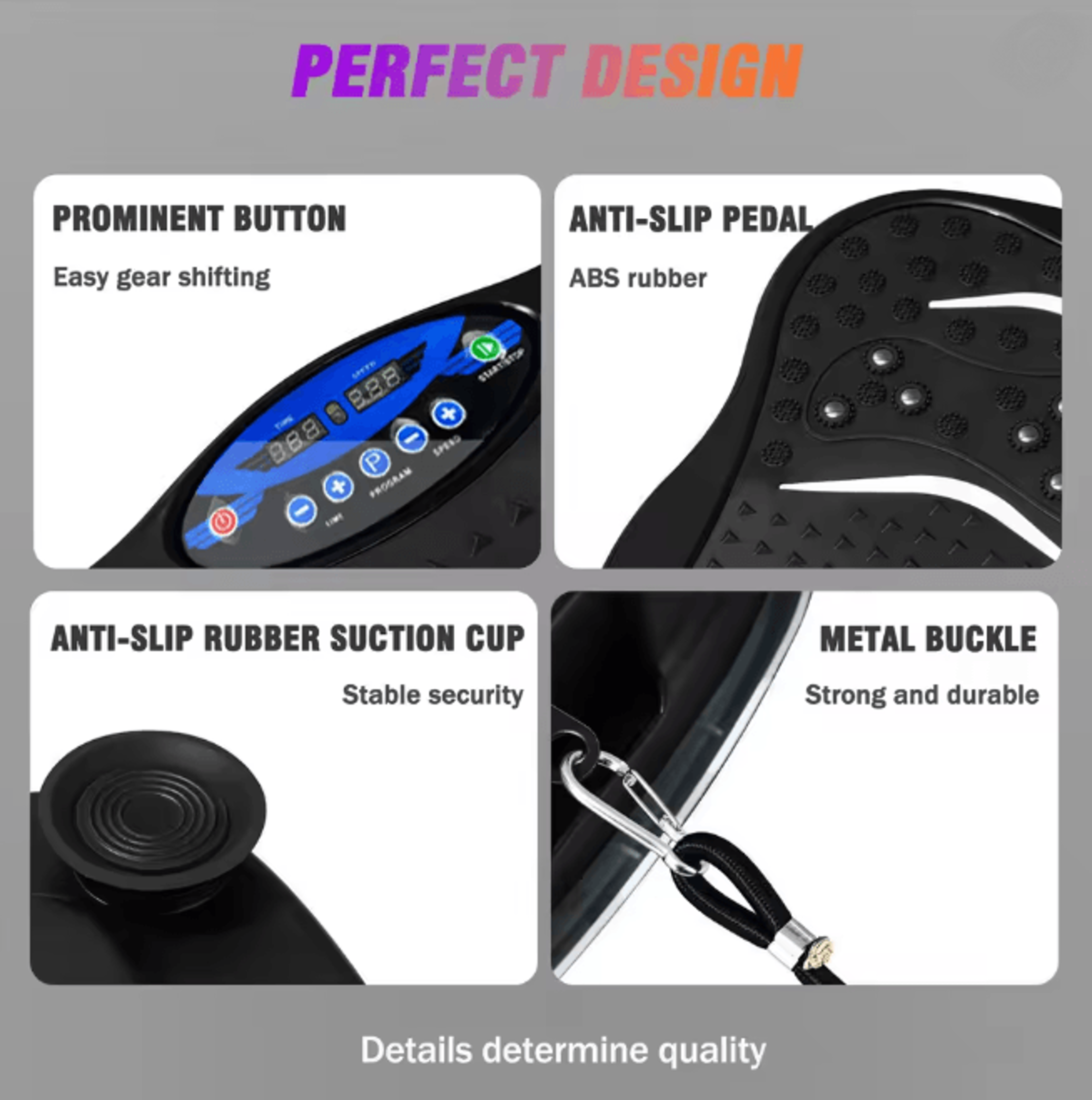 Vibration Plate Exercise Machine Full Body Workout Trainer With Resistance Bands 2