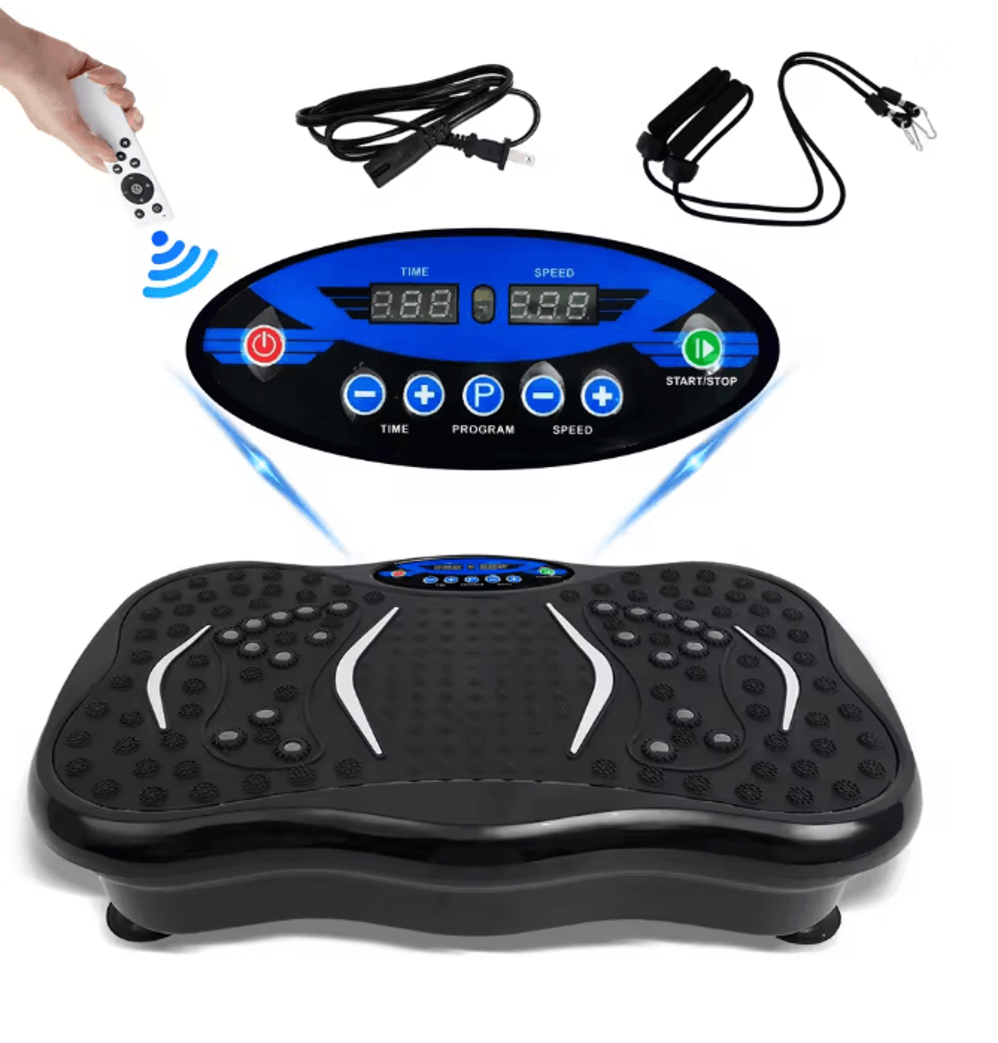Vibration Plate Exercise Machine Full Body Workout Trainer With Resistance Bands 4