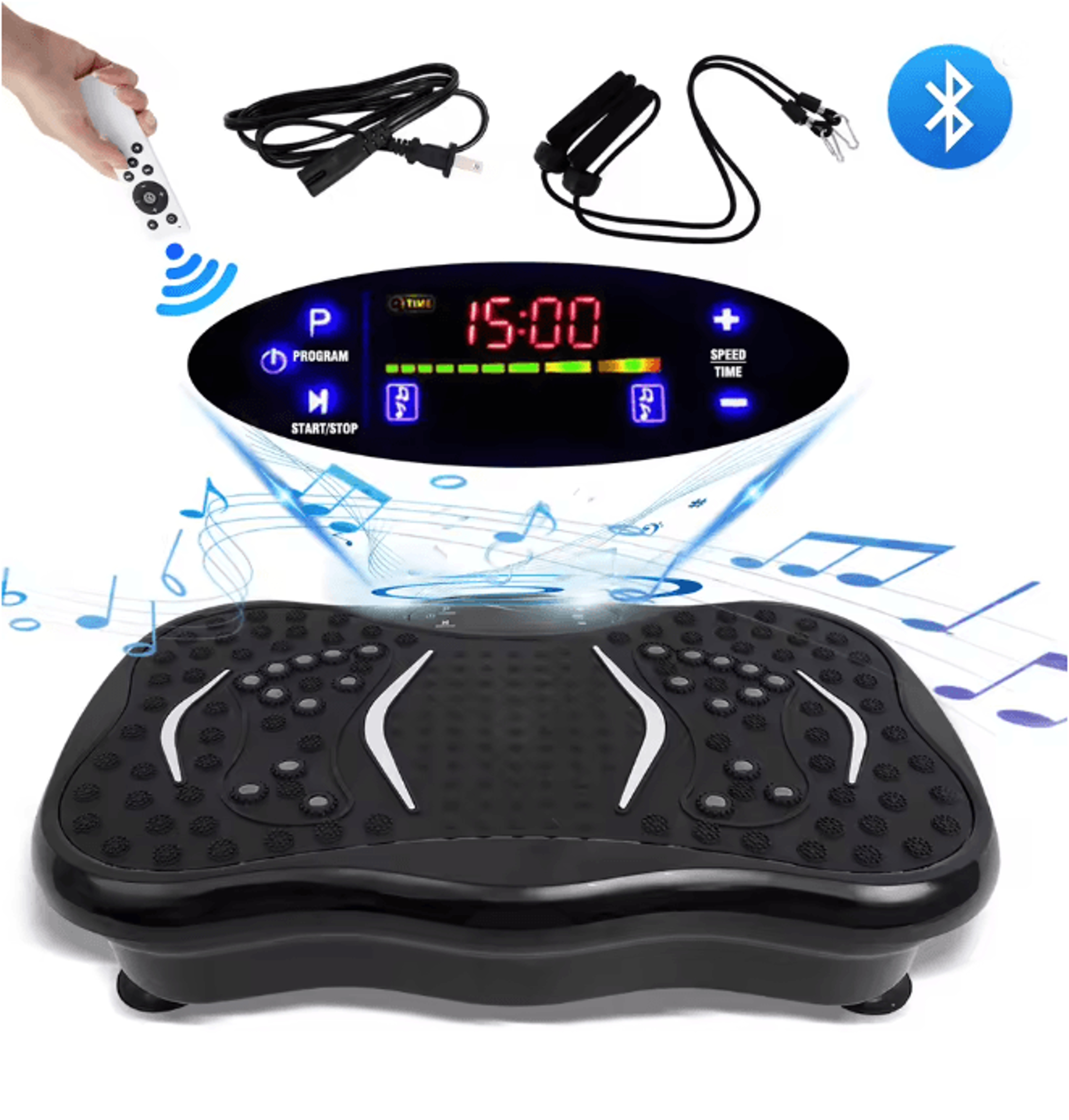 Vibration Plate Exercise Machine Full Body Workout Trainer With Resistance Bands 5