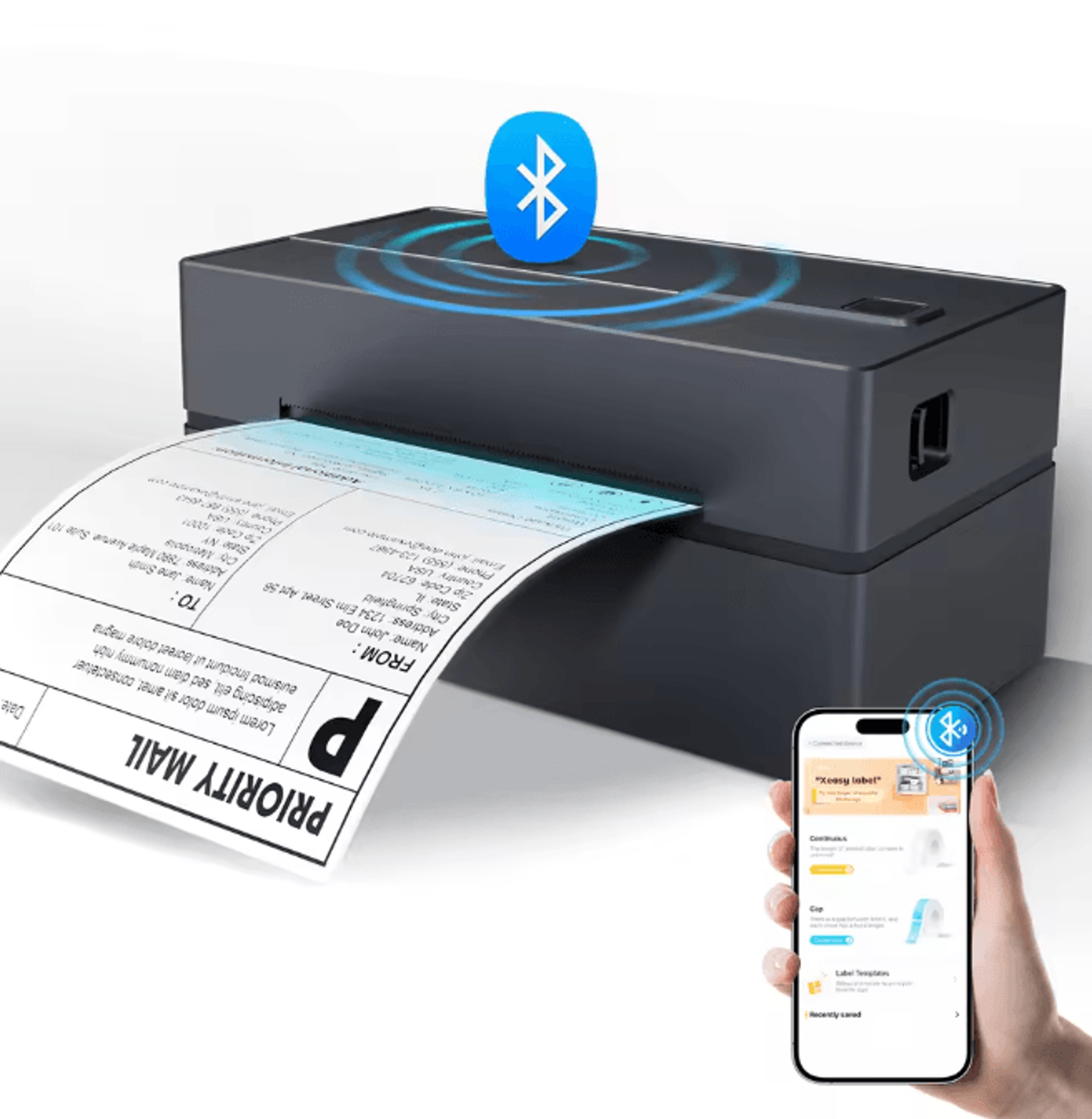 Portable Thermal Label Printer 4x6 Inkless Shipping Label Printer For Small Business 0