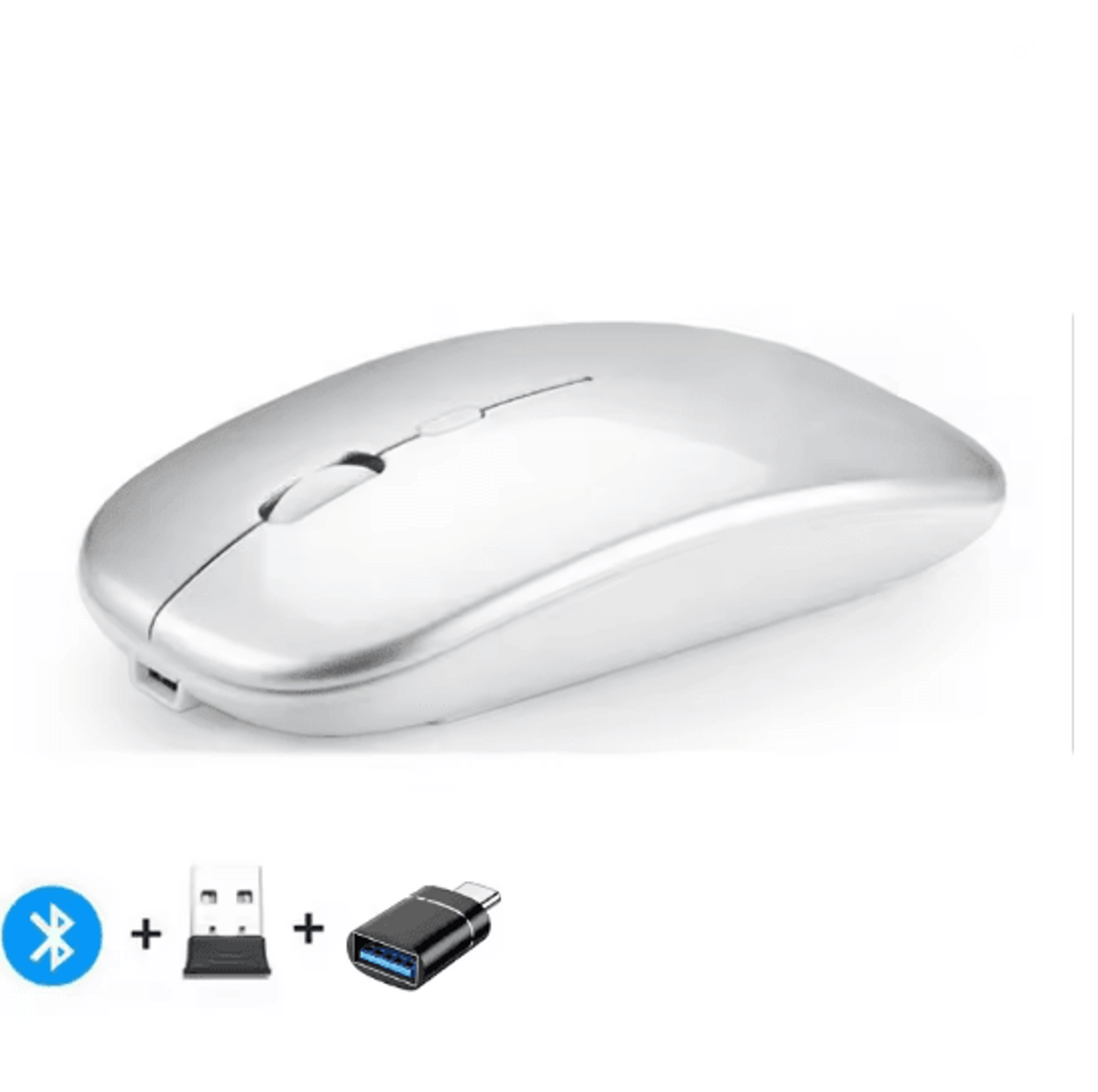 Silent Dual Mode Rechargeable Wireless Mouse For Laptop And PC 6