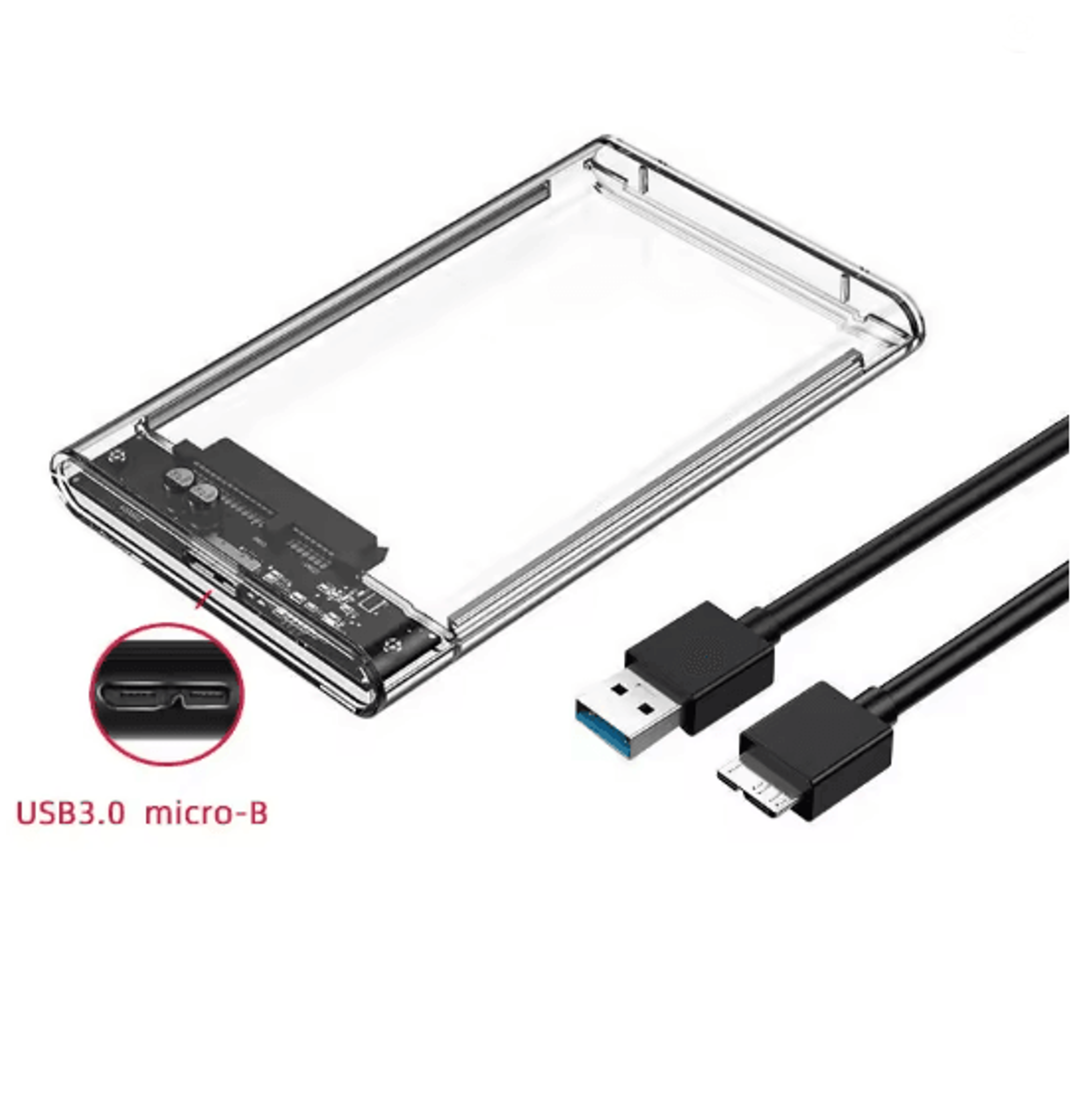 Transparent External Hard Drive Enclosure For 25 Inch SSD And HDD 4