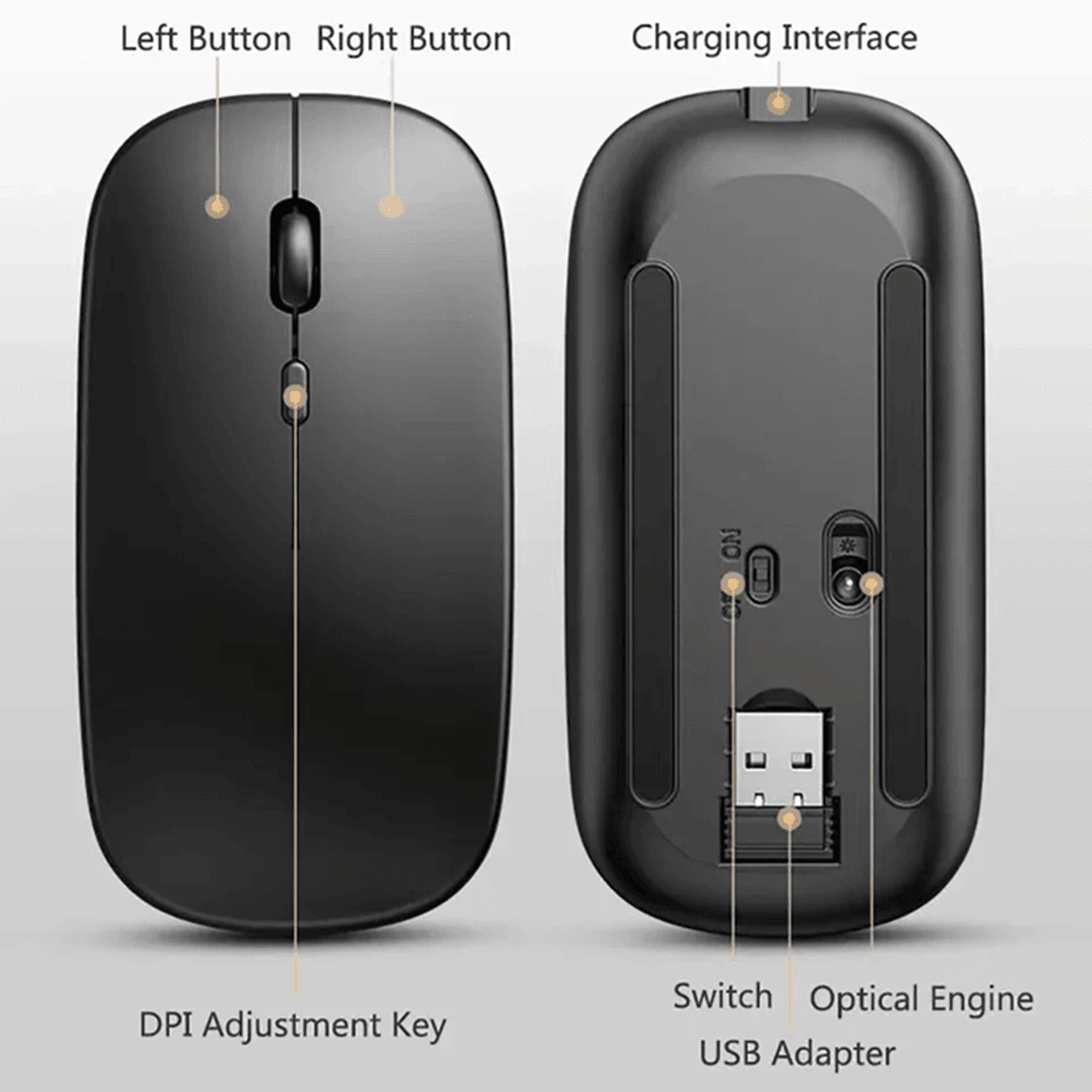 Slim Wireless Bluetooth Mouse For Laptop Desktop And IPad 1