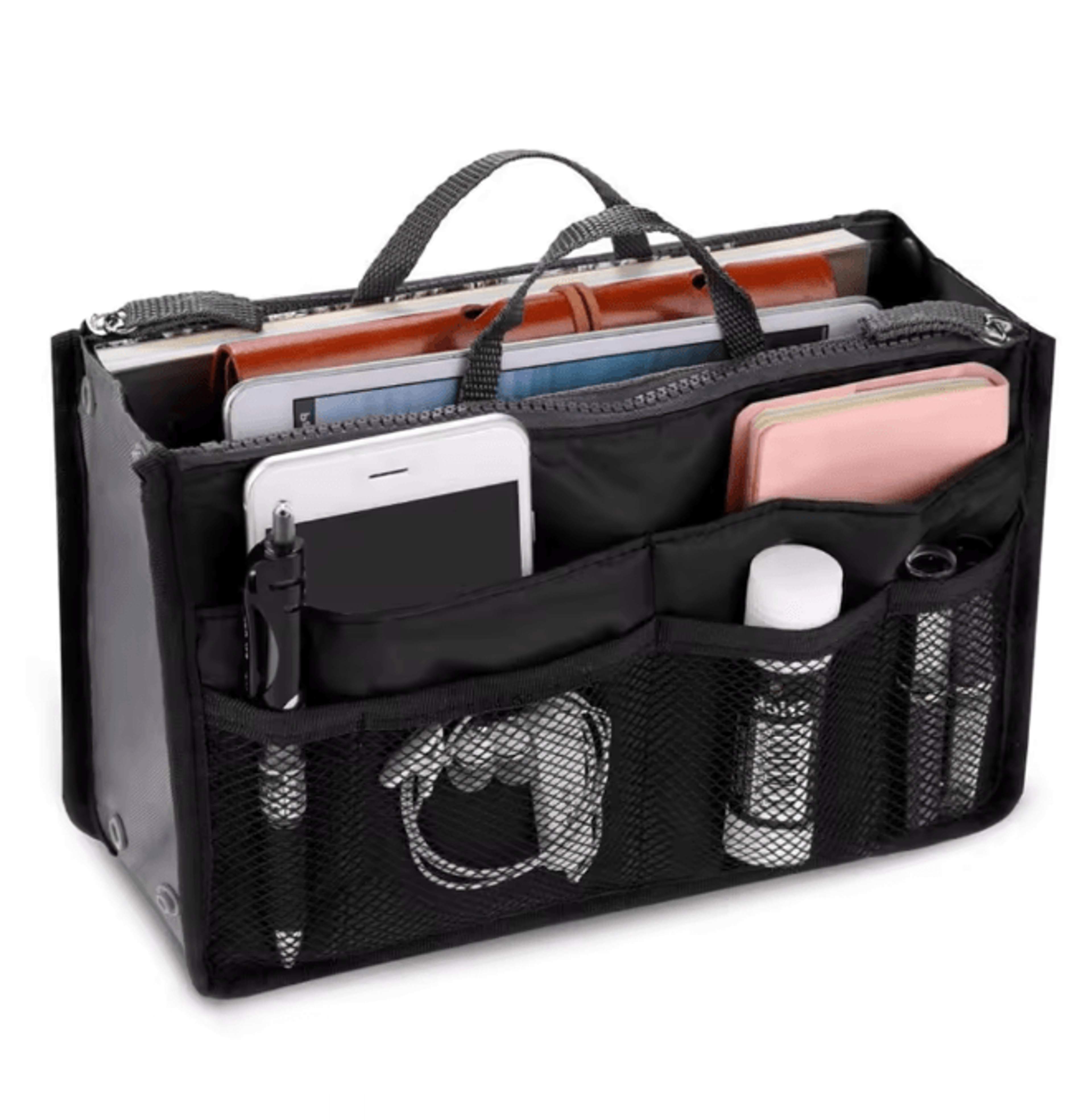 OrganizeEase Handbag Insert Organizer Nylon Purse Liner Travel Tote 5
