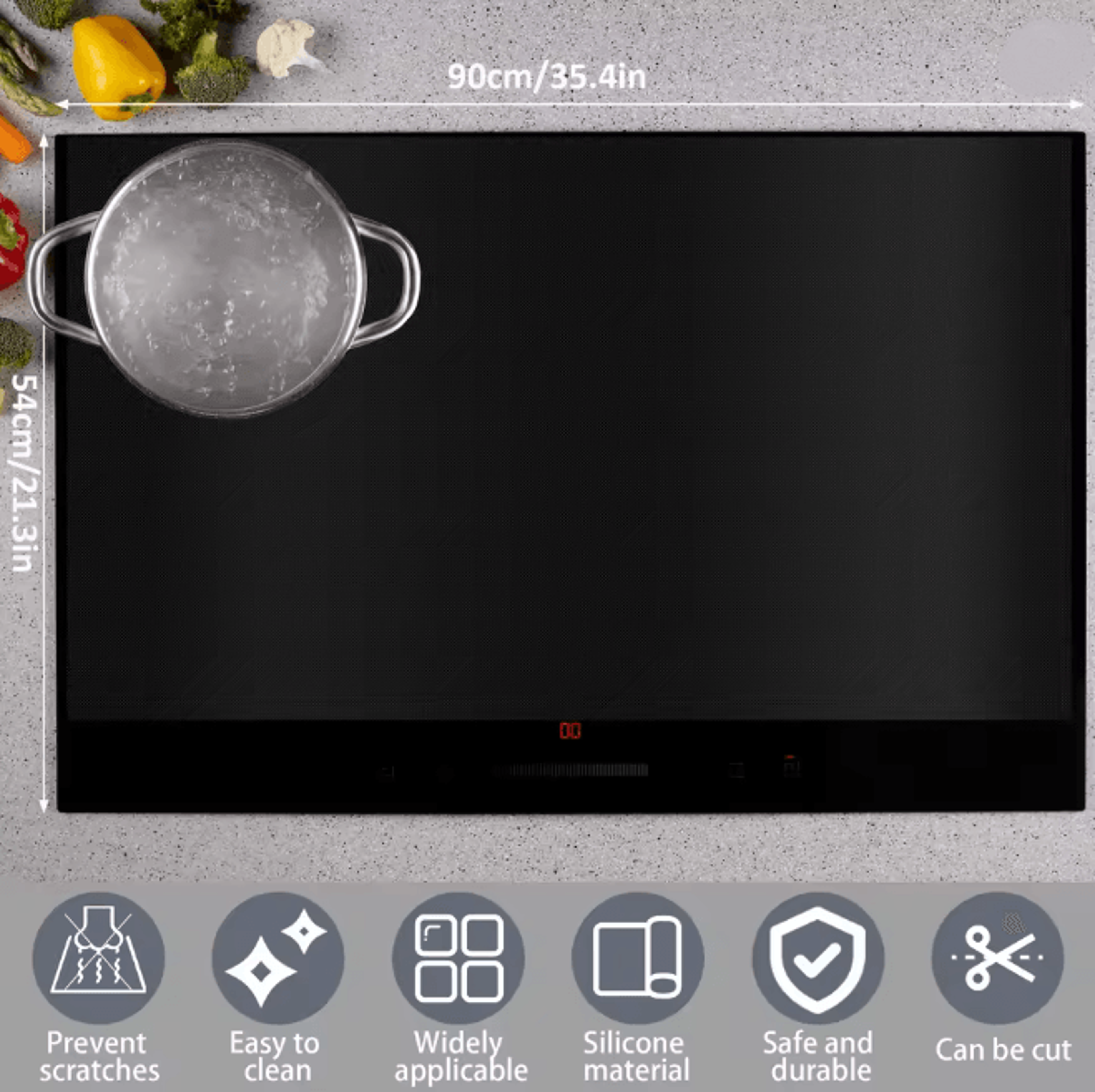 HeatGuard Induction Cooker Silicone Cover Non Slip Cooktop Protector Mat 6