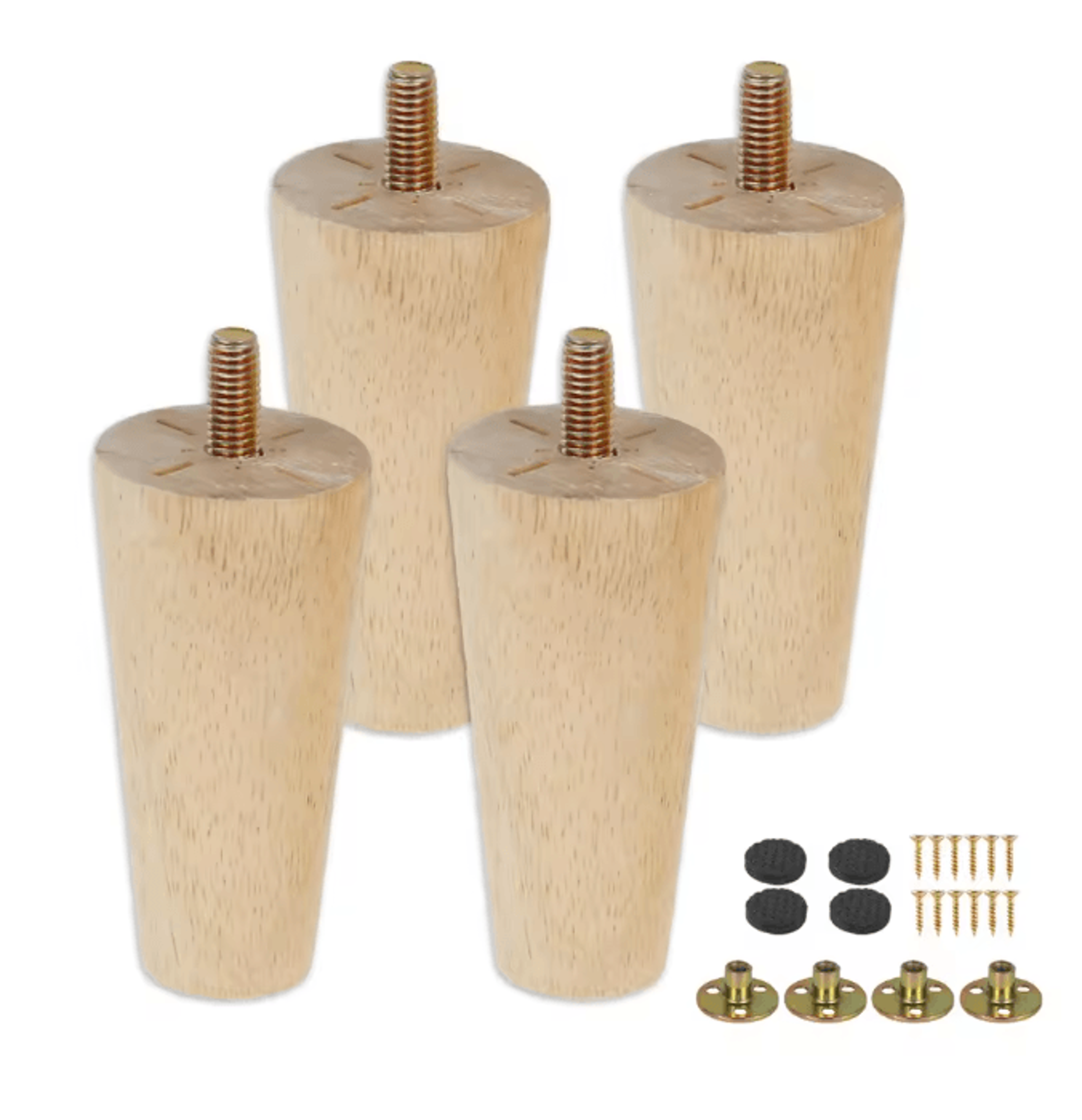 WoodRise Solid Wood Furniture Legs Table And Cabinet Replacement Feet Set 4