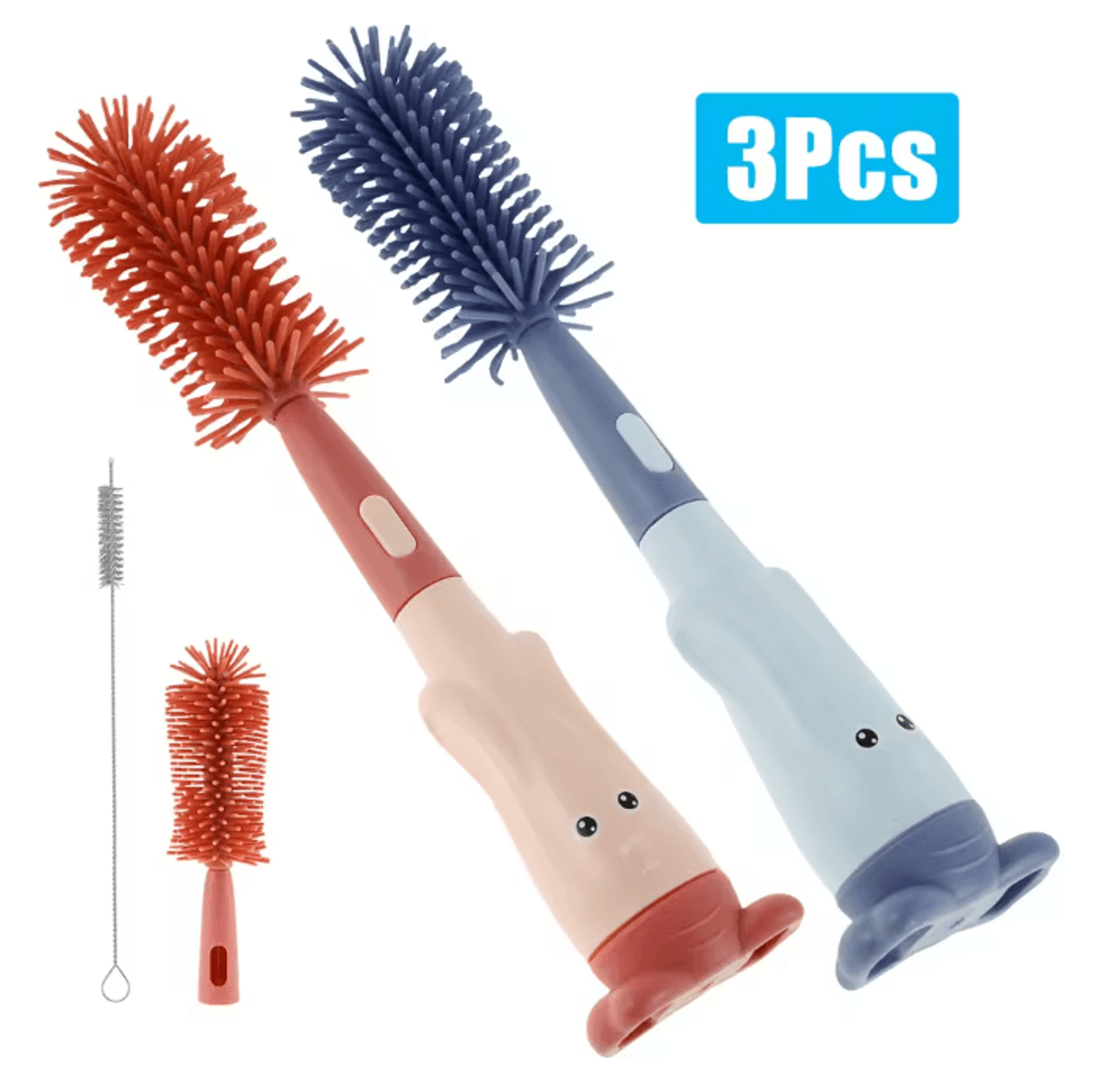 PureCare Baby Bottle Brush Set Silicone Pacifier Straw Cleaner Kit 0