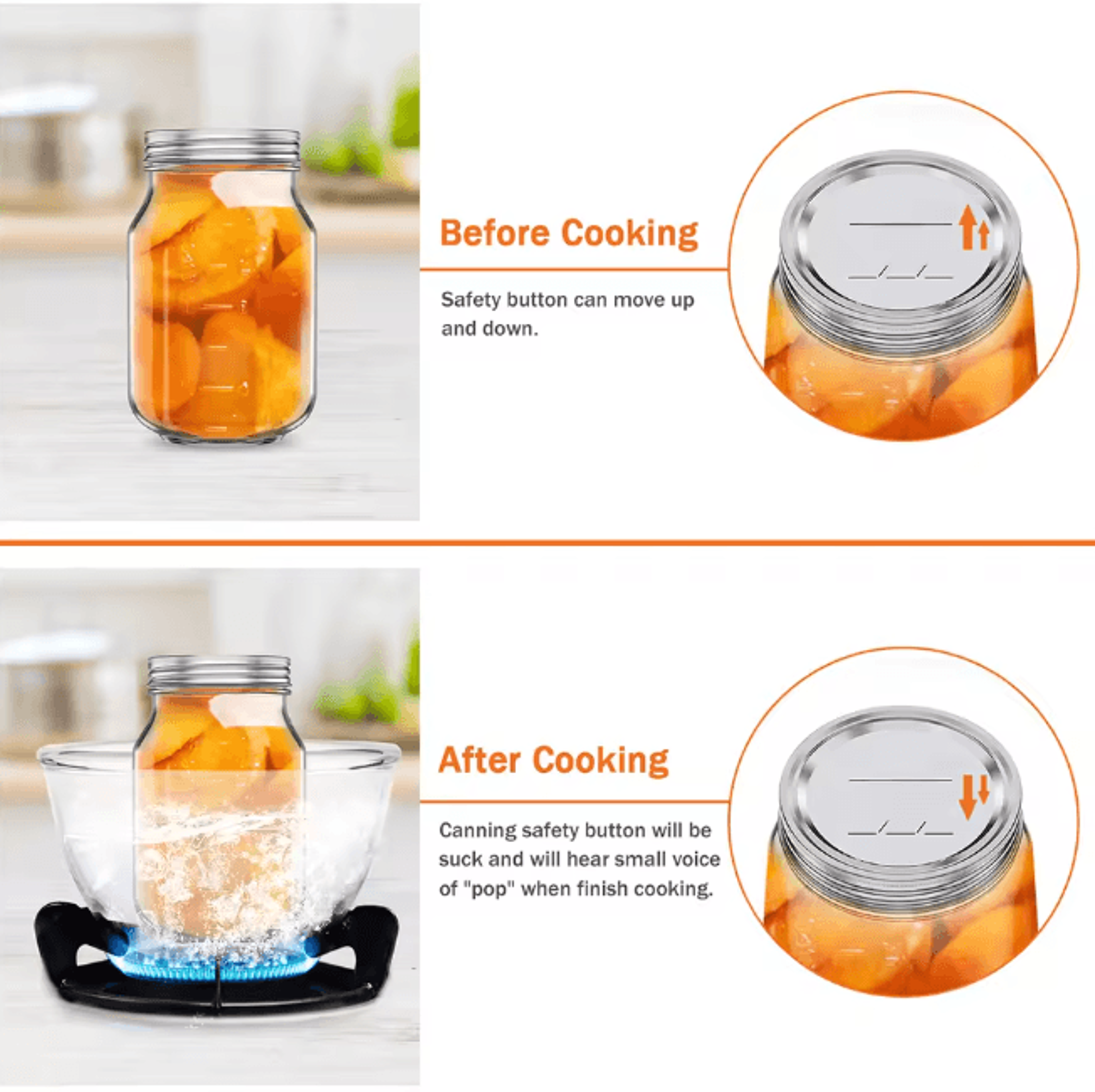 SealFresh Reusable Canning Lids 70mm Regular Mouth Leak Proof Jar Lids Set 2