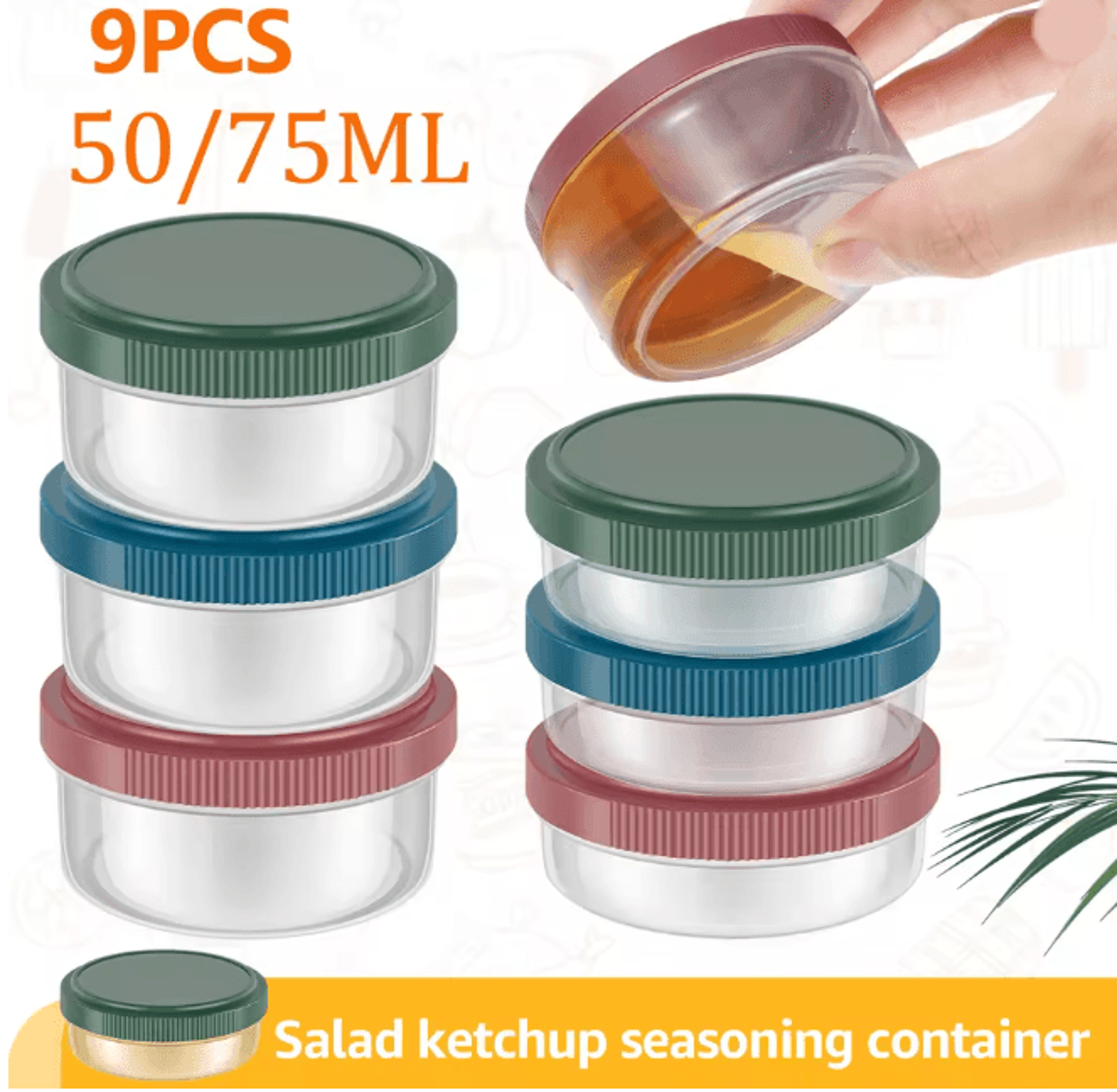FreshPort Leakproof Salad Dressing Containers Reusable Sauce Cups Set 0