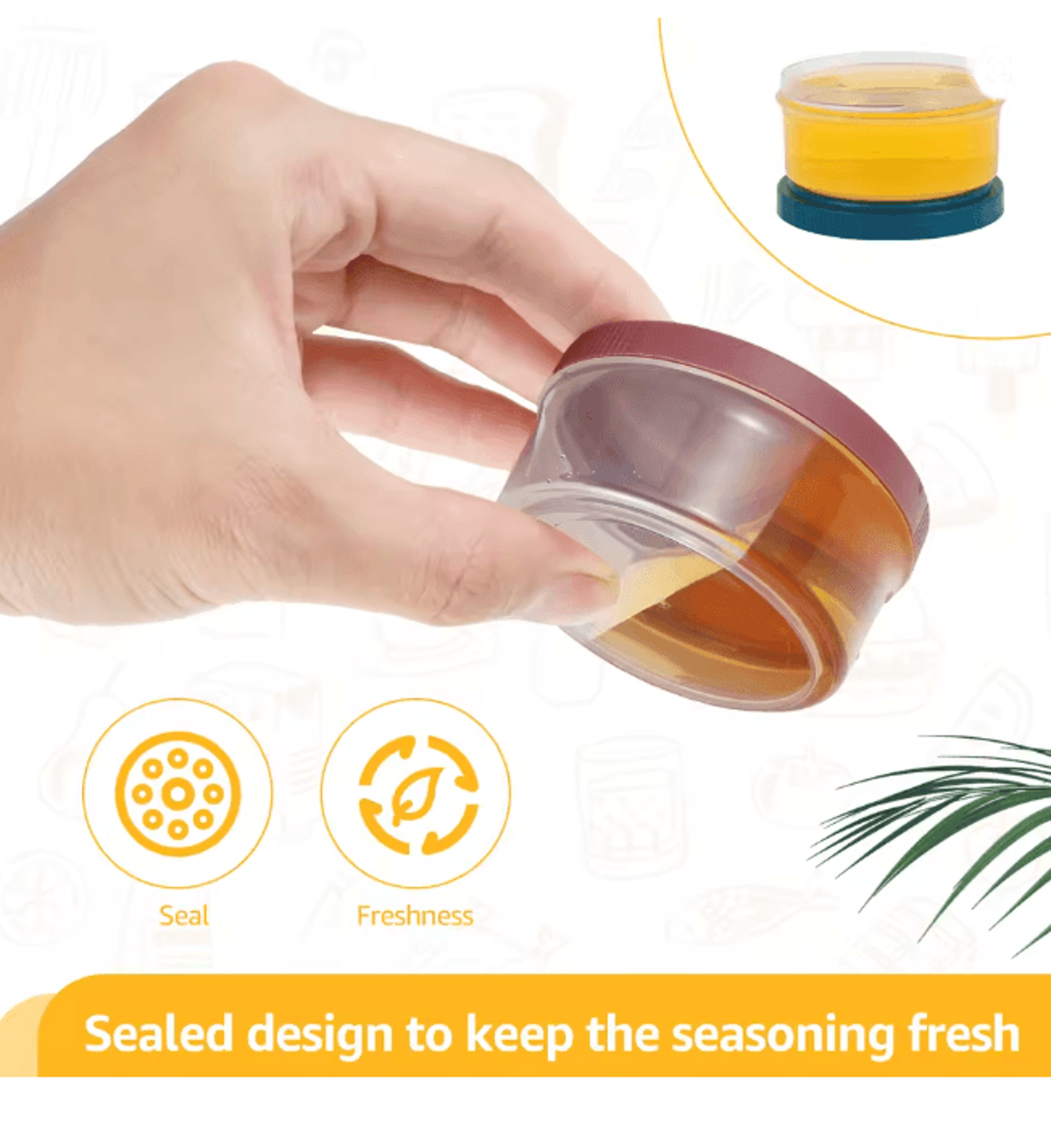 FreshPort Leakproof Salad Dressing Containers Reusable Sauce Cups Set 2