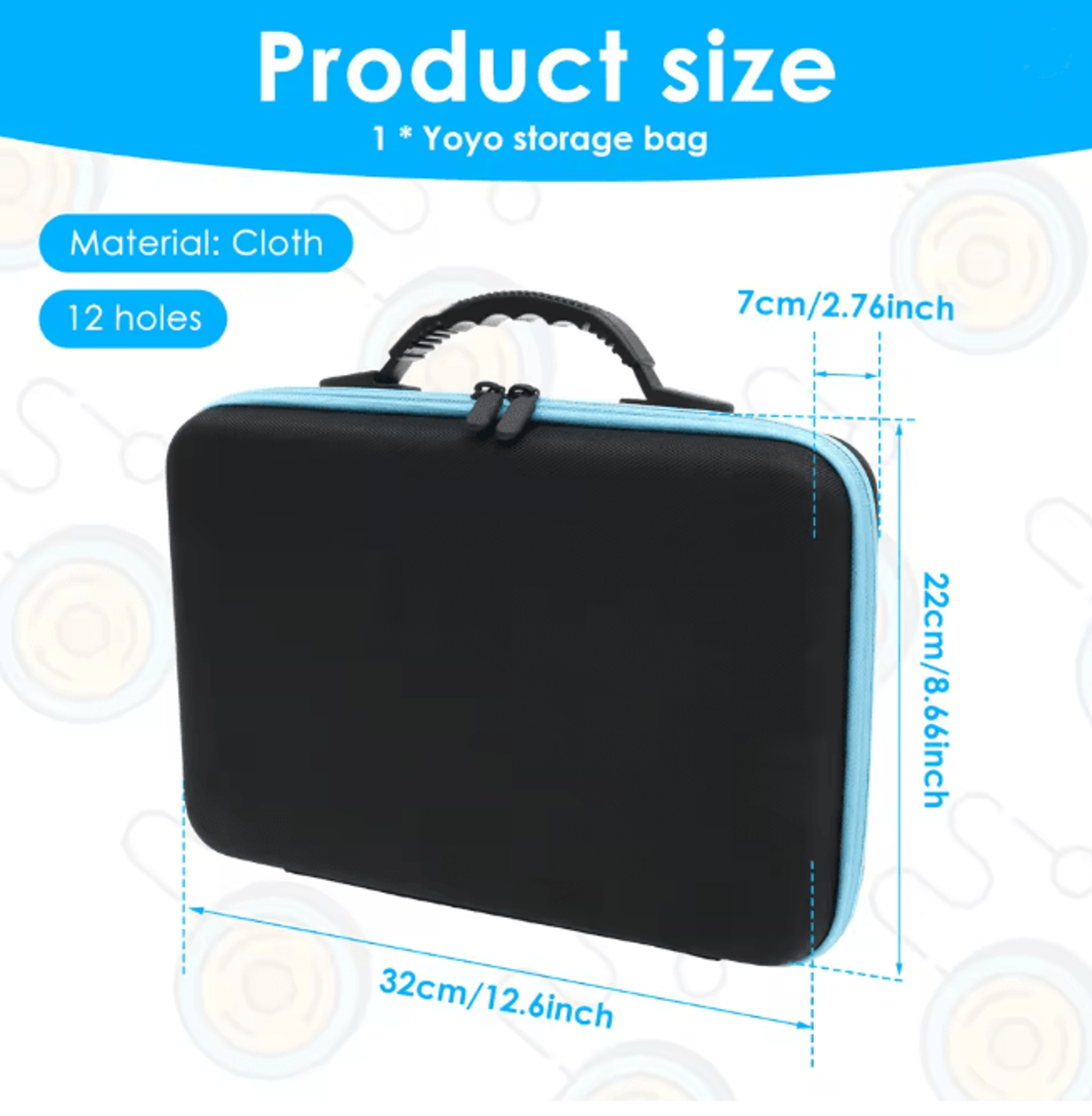 SpinSafe Yoyo Ball Storage Case Portable Carry Bag With Handle 1