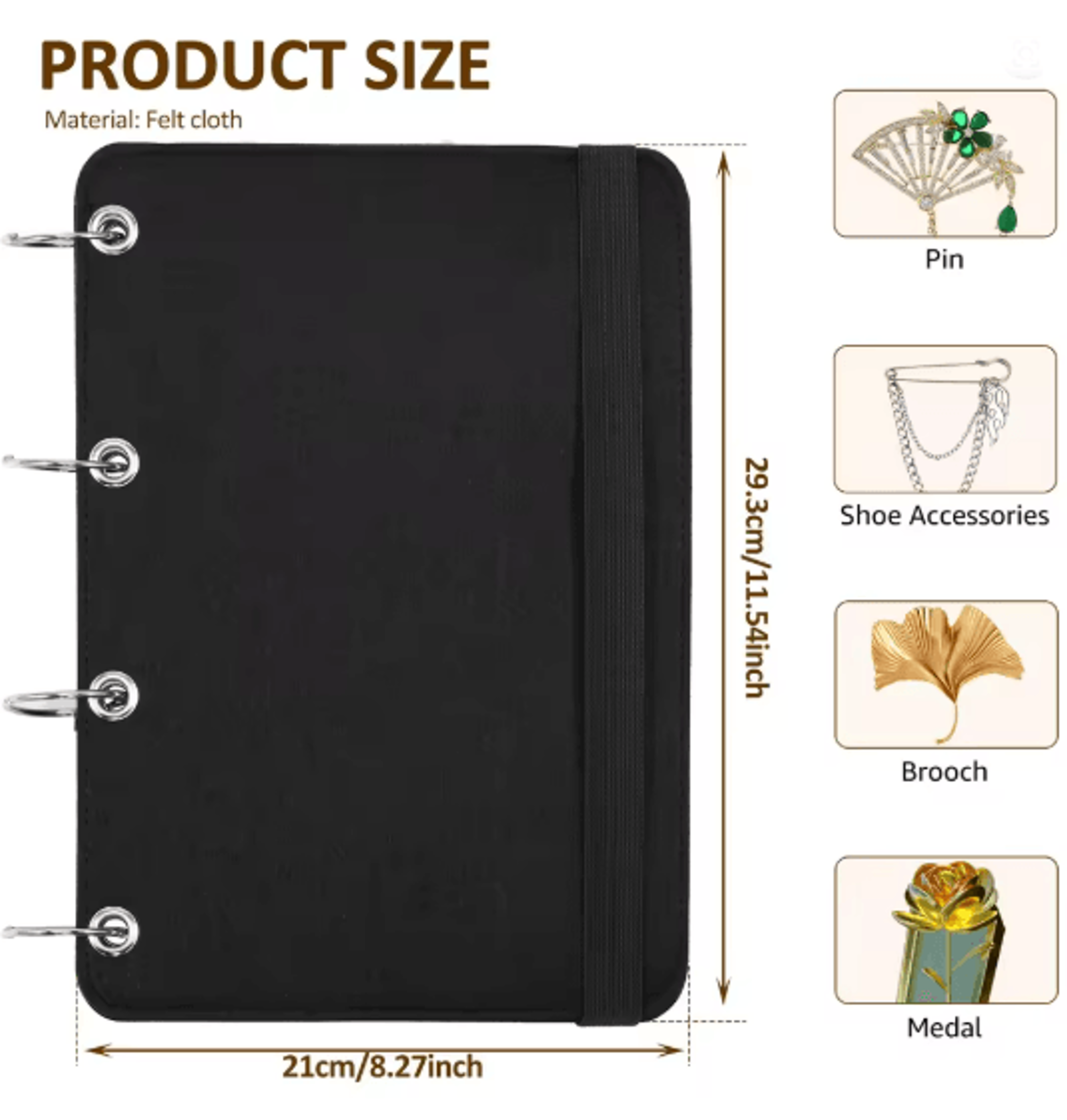 Felt Pin Brooch Display Storage Book Large Capacity Collector Album 4