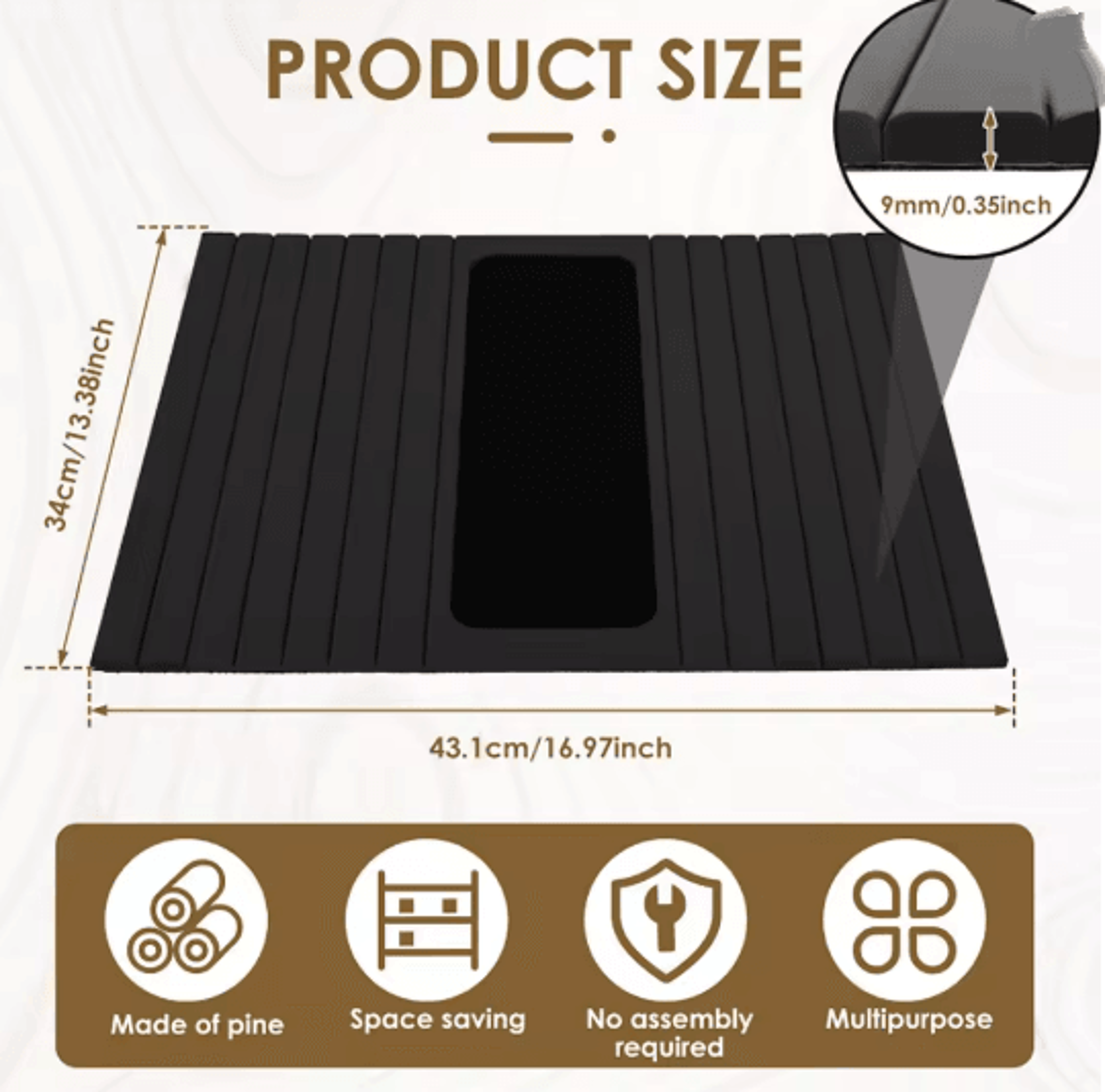 Foldable Wood Sofa Arm Tray Anti Slip Couch Arm Table 5