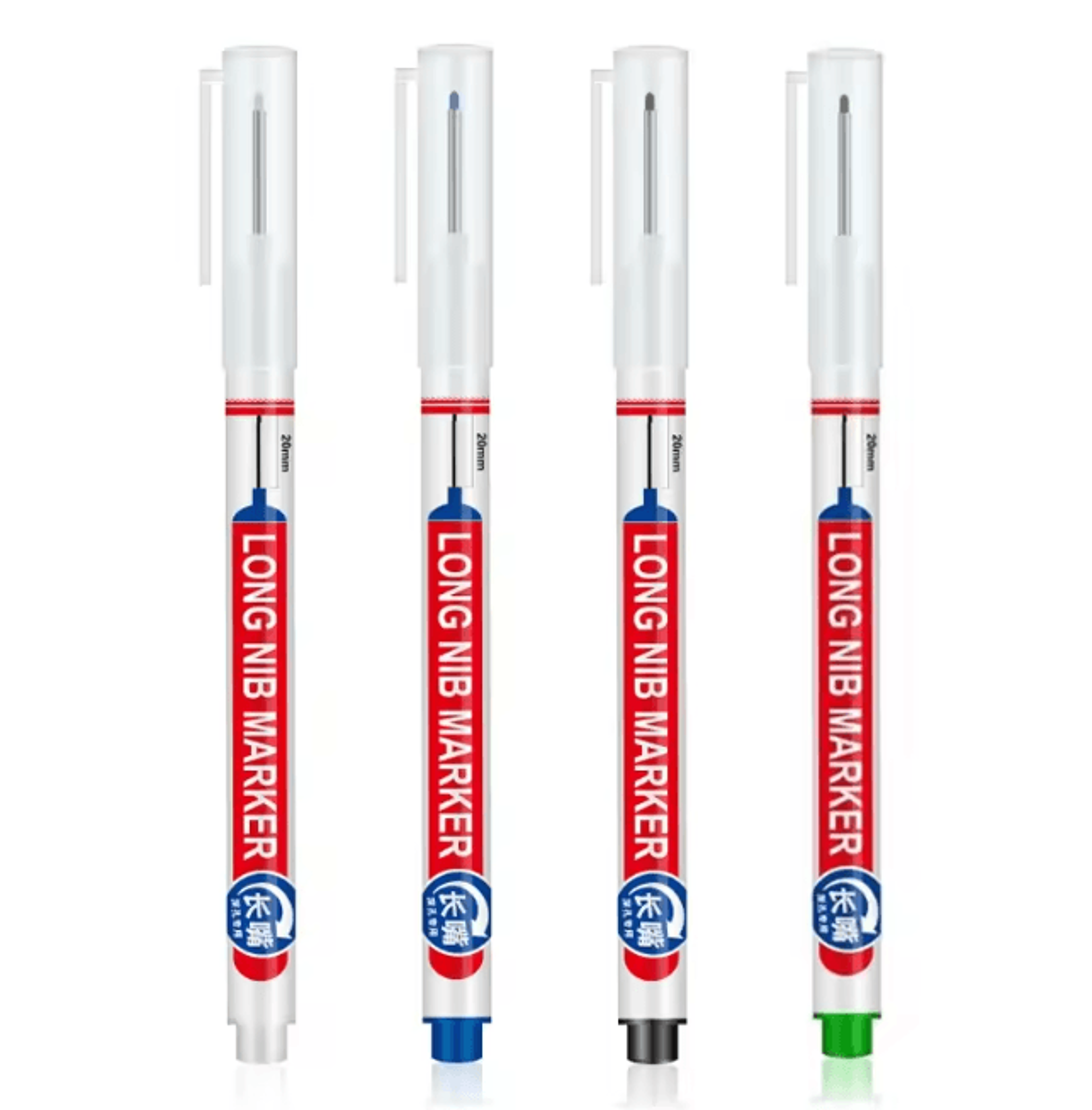 Precision Deep Hole Marker Pen Set Long Nib Waterproof Marking Tool 9