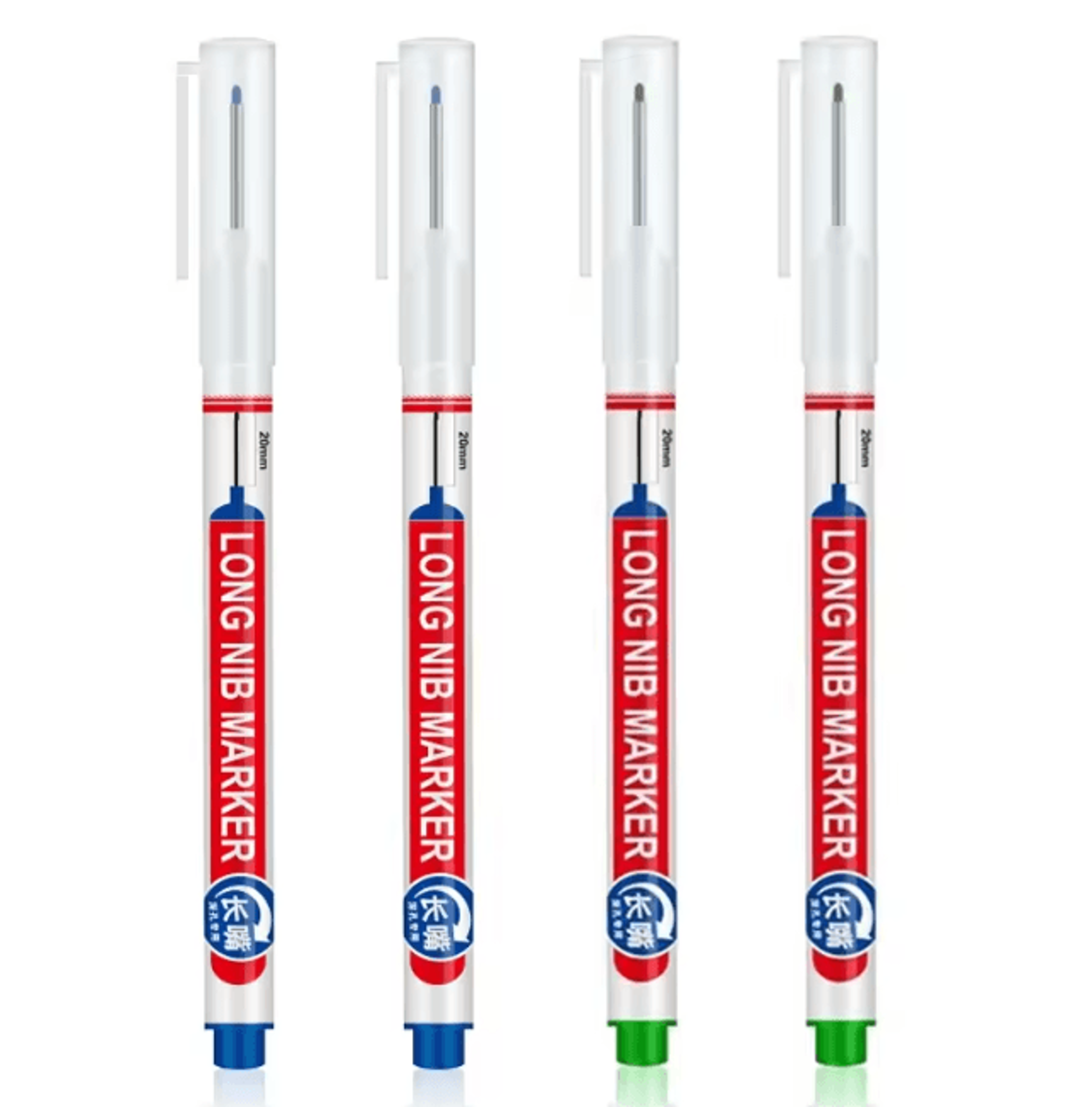 Precision Deep Hole Marker Pen Set Long Nib Waterproof Marking Tool 18