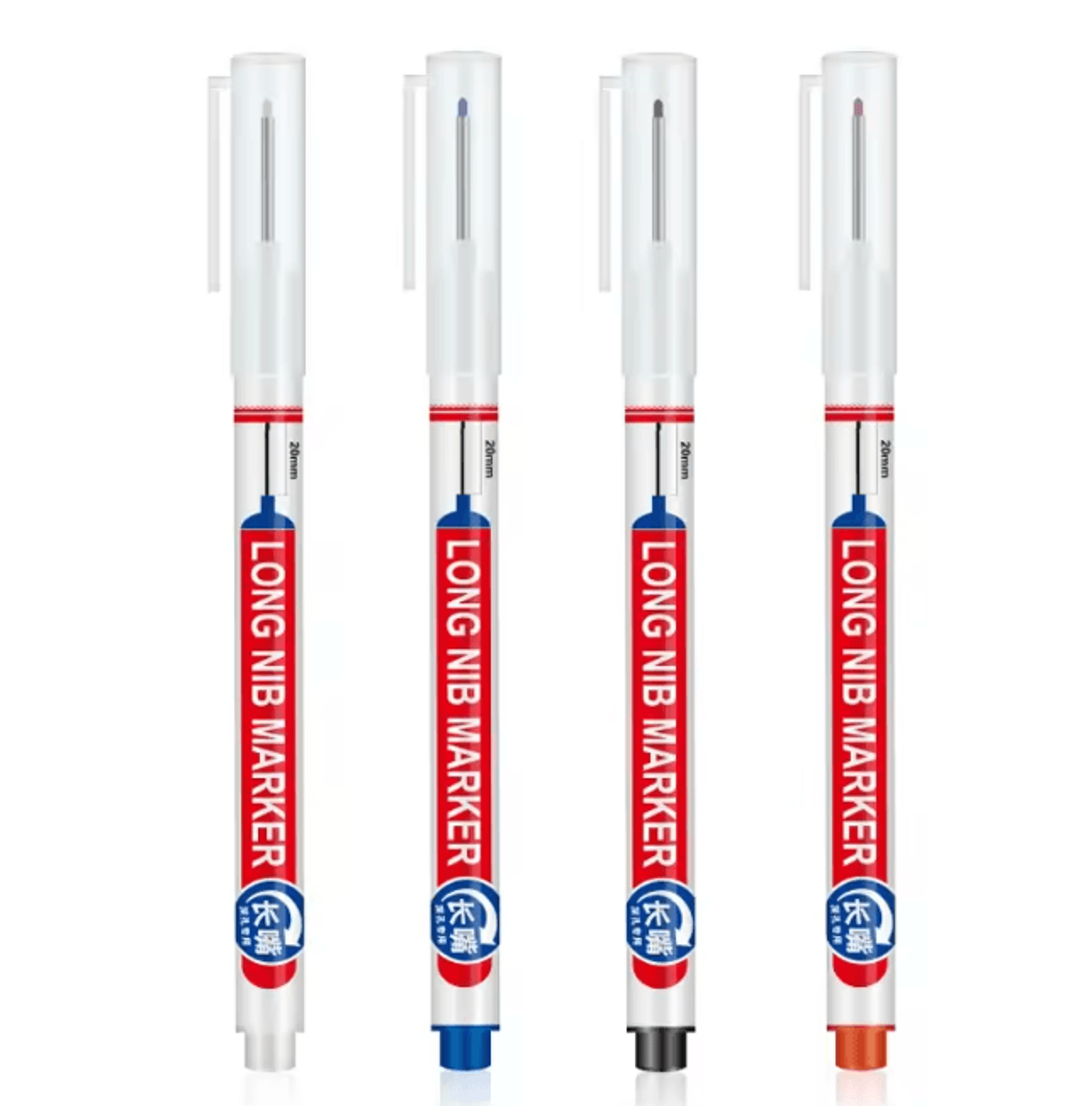 Precision Deep Hole Marker Pen Set Long Nib Waterproof Marking Tool 8