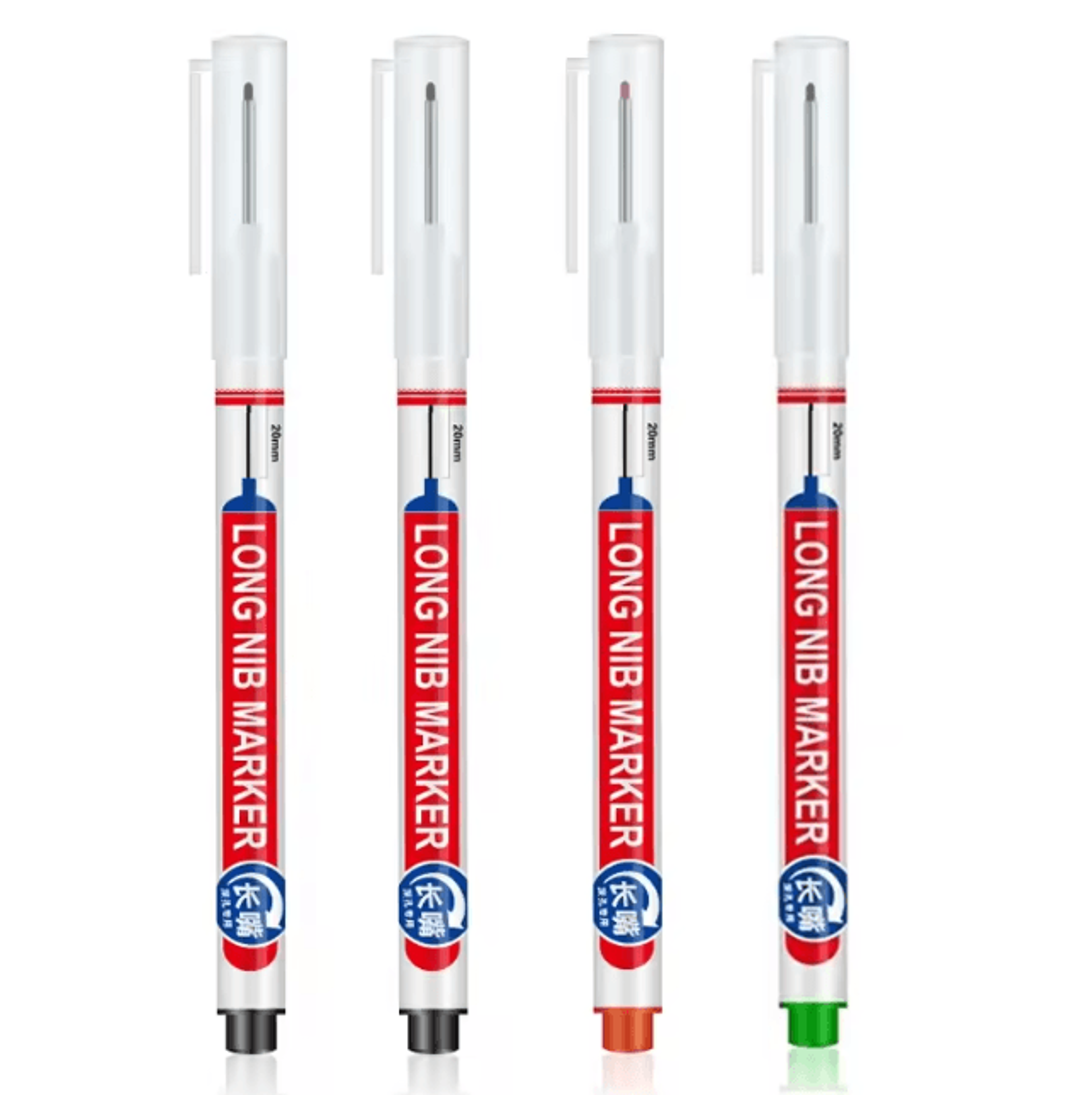 Precision Deep Hole Marker Pen Set Long Nib Waterproof Marking Tool 20