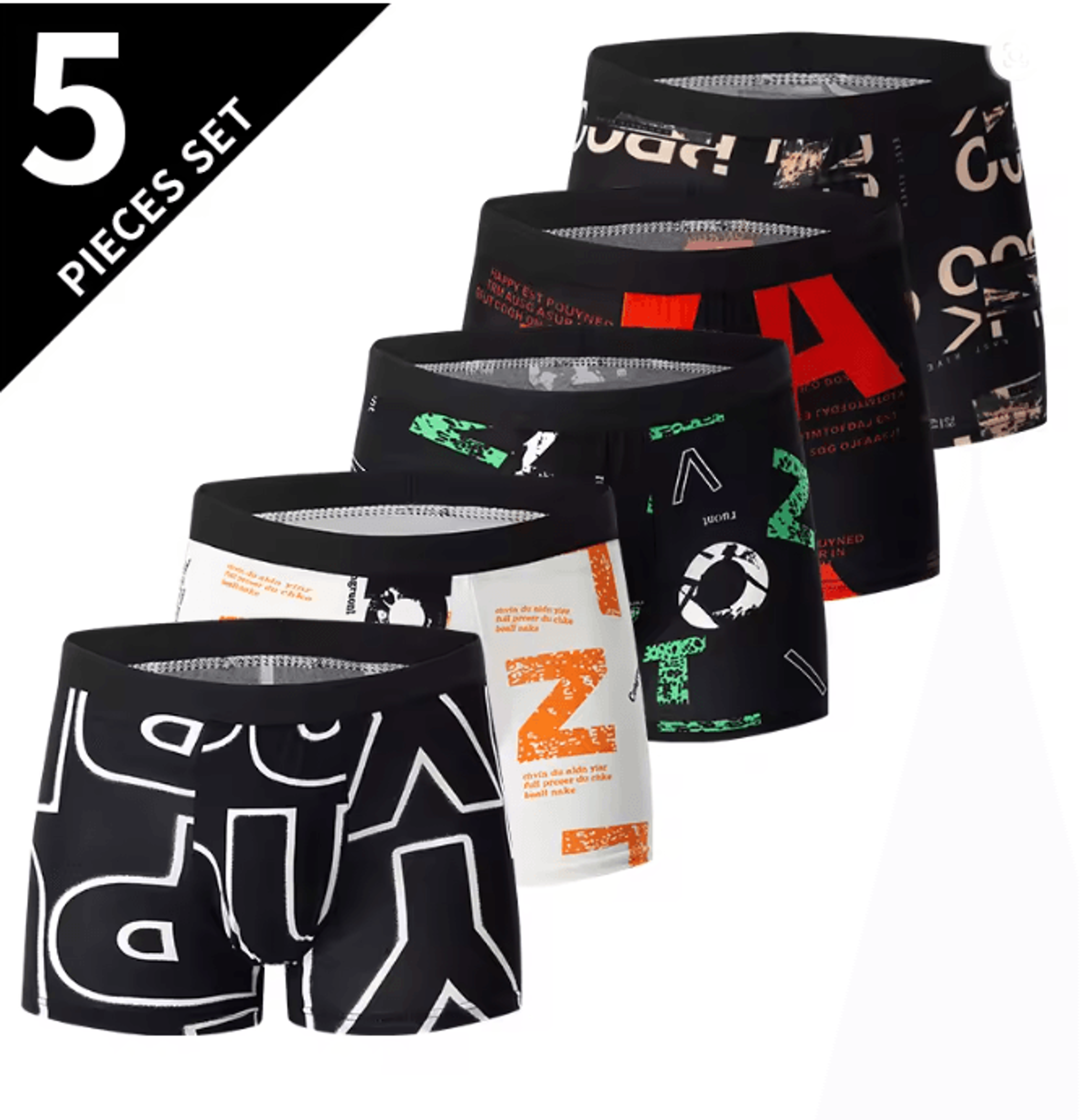 Mens Printed Boyshort Underwear Comfortable Stretch Plus Size Trunks 12