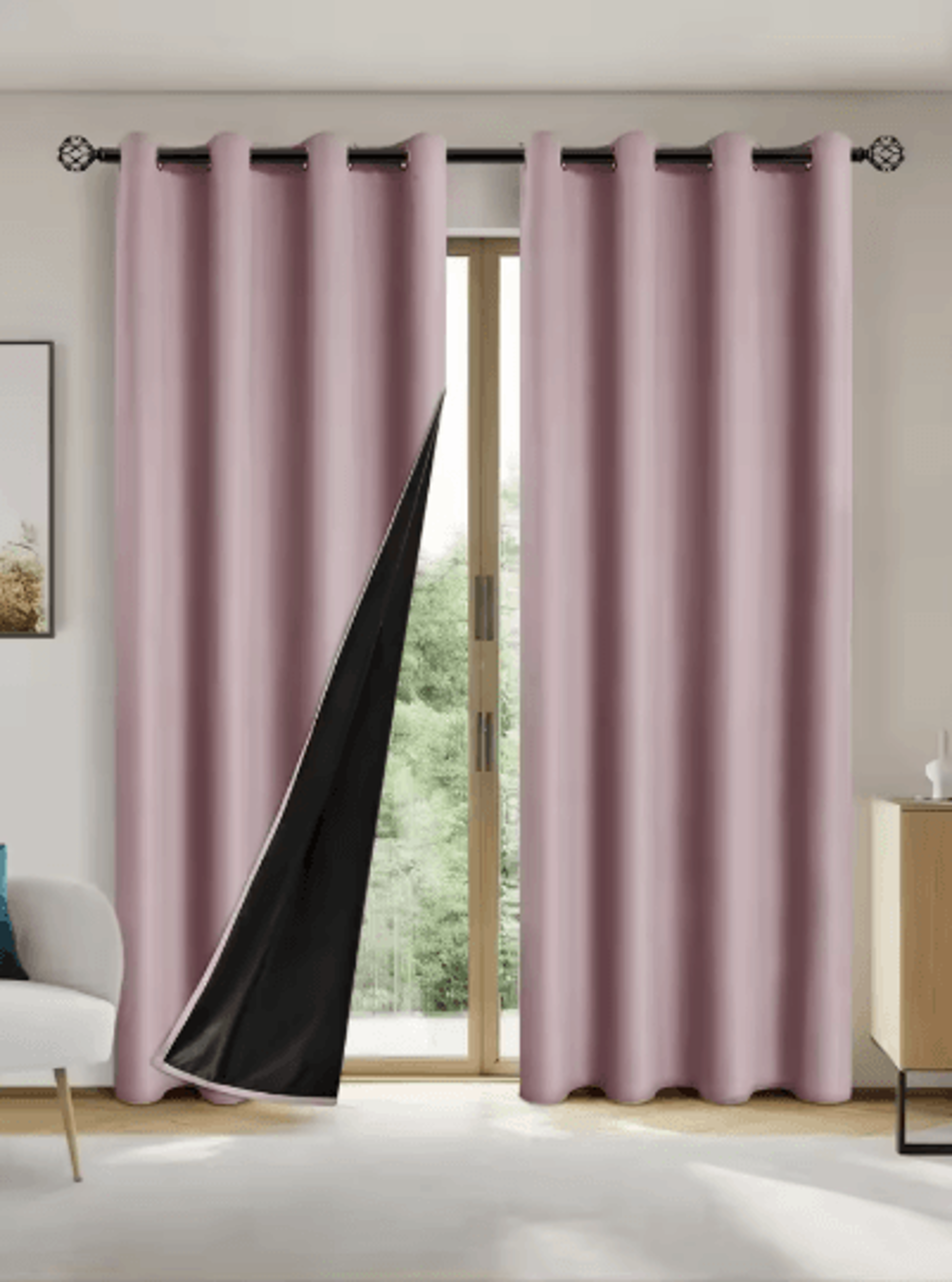 Full Blackout Curtains Solid Color Sun Blocking Drapes For Bedroom And Living Room 2