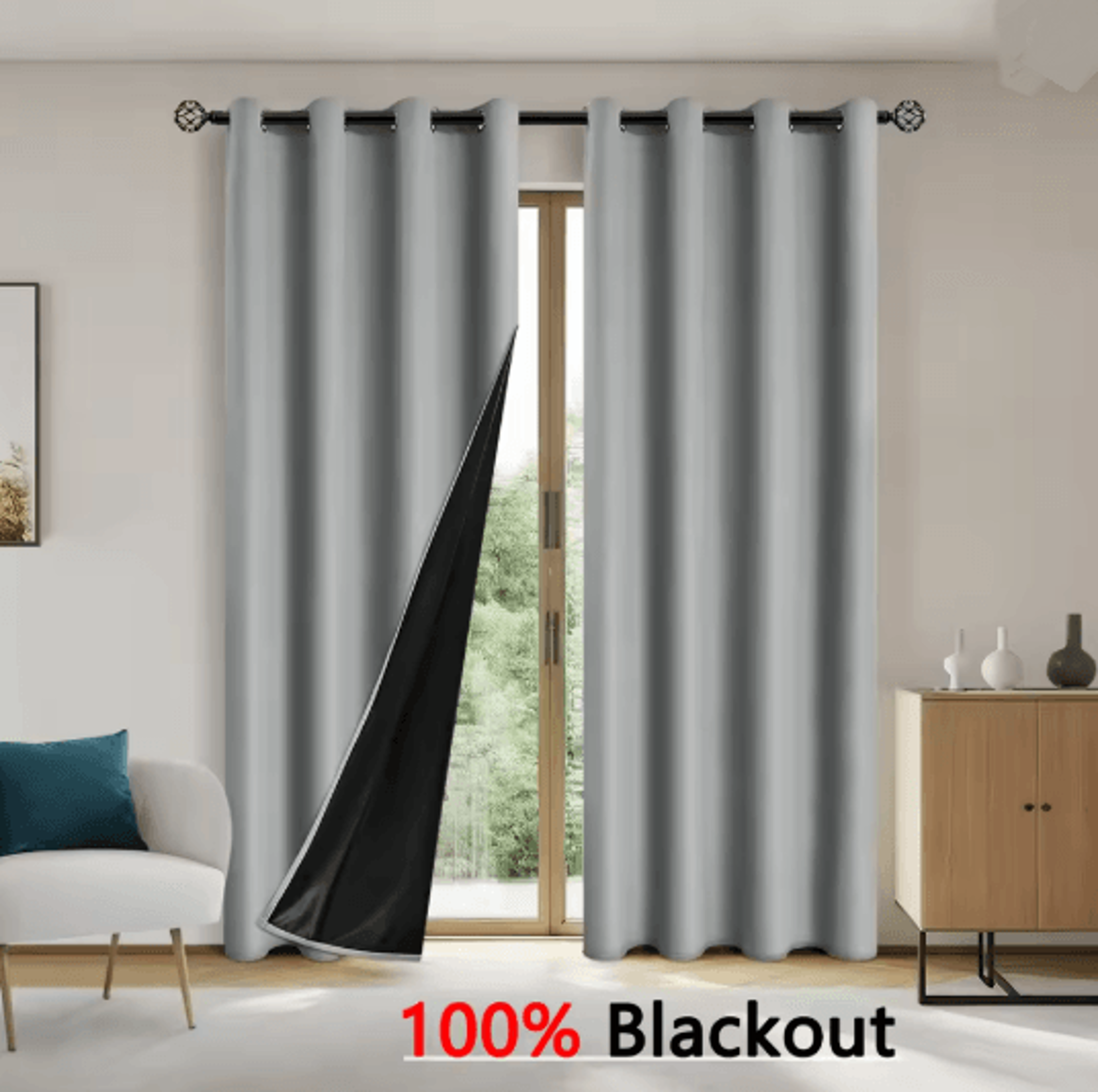 Full Blackout Curtains Solid Color Sun Blocking Drapes For Bedroom And Living Room 5