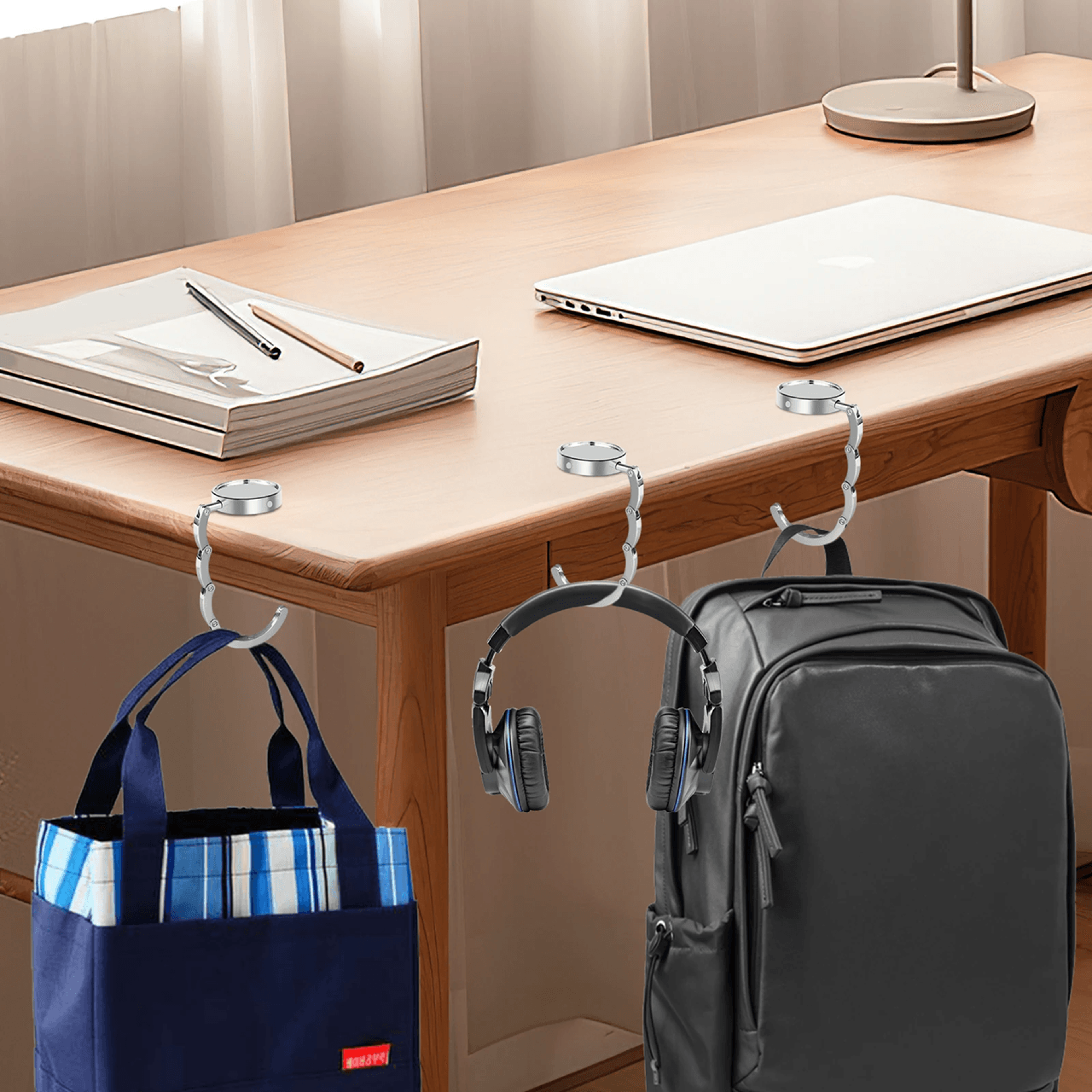 FoldEase Portable Bag Hanger Folding Handbag Hook Table Purse Holder 1