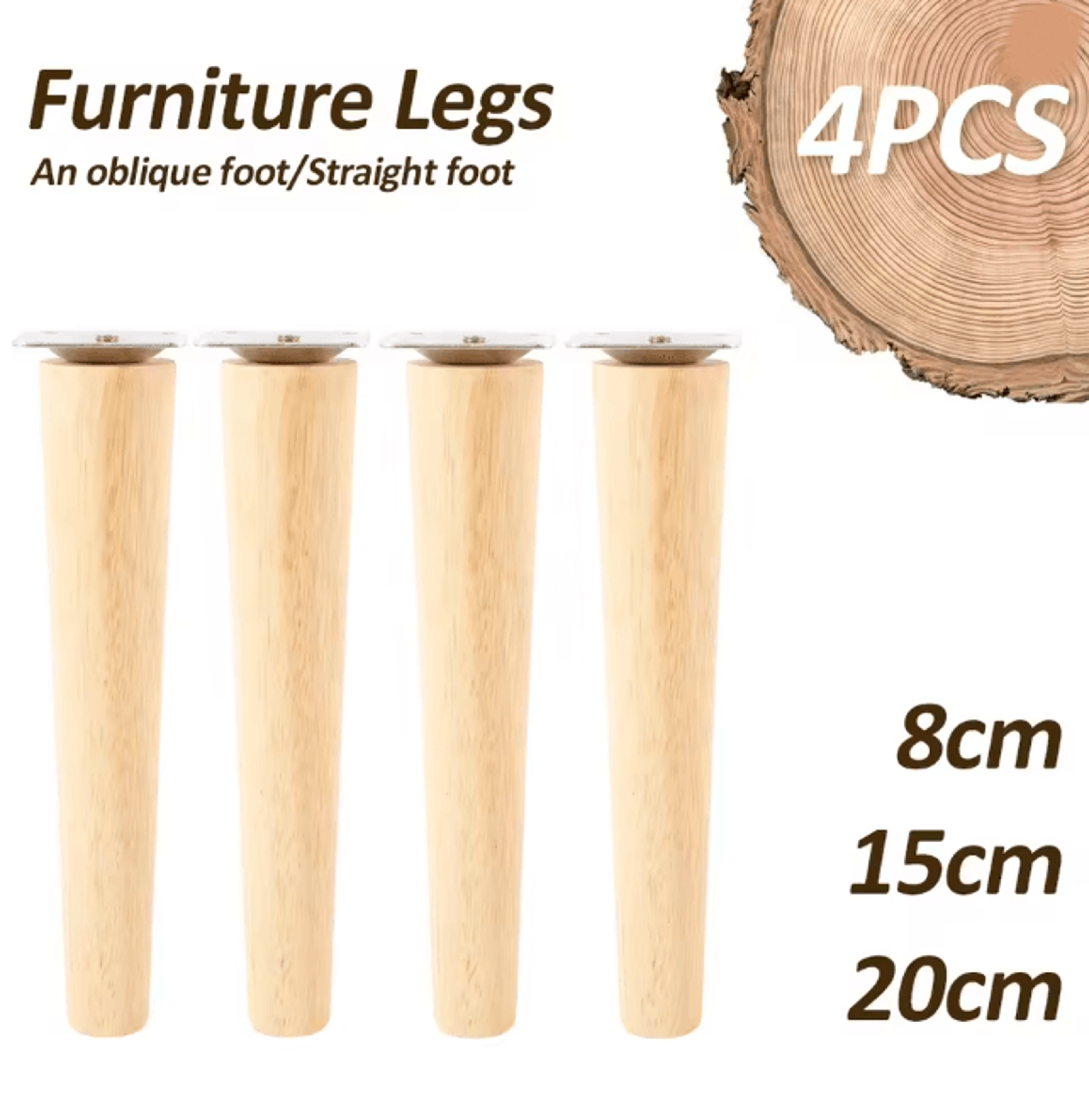 Solid Wood Furniture Legs Replacement Feet Set Of 4 0
