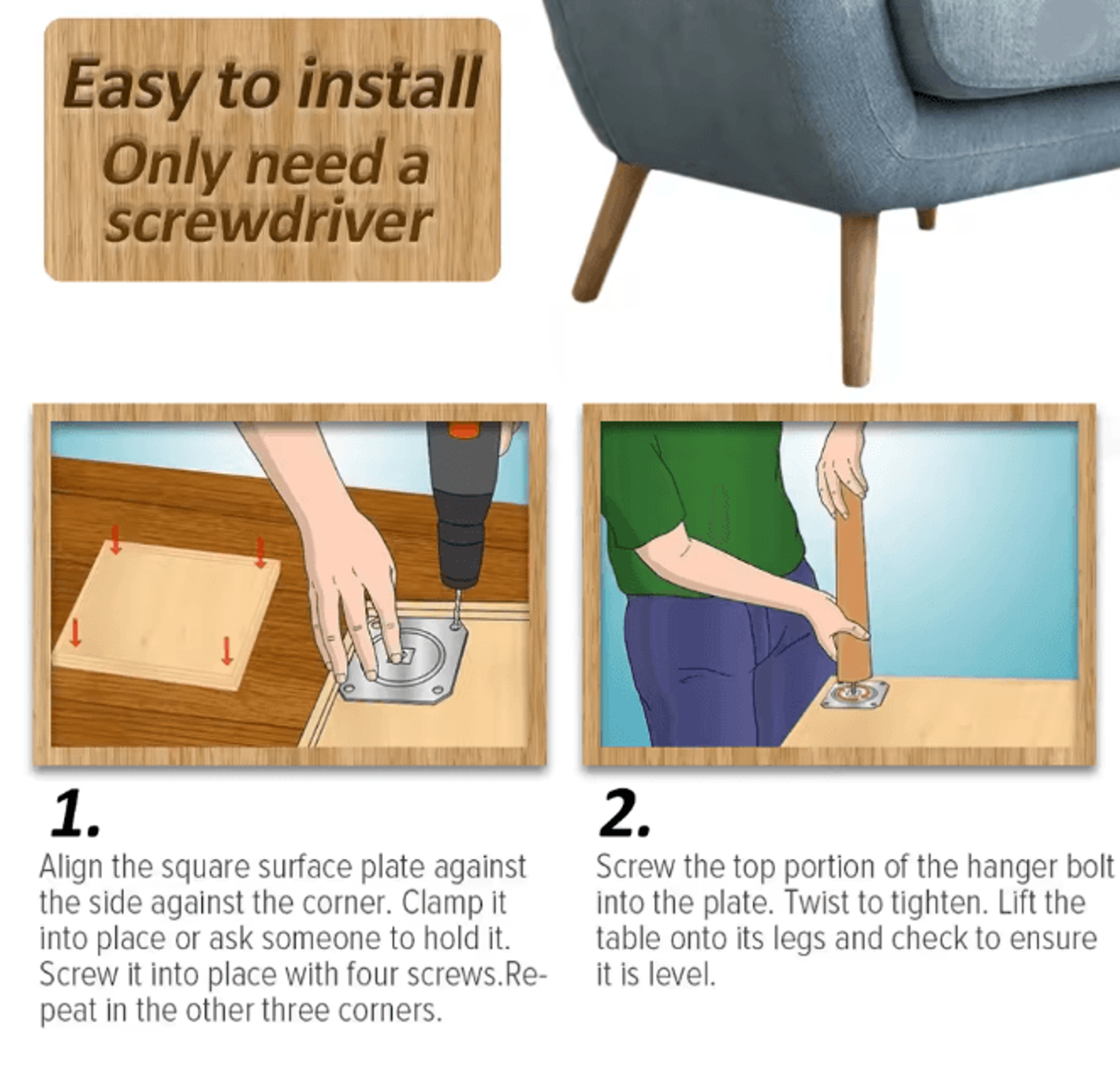 Solid Wood Furniture Legs Replacement Feet Set Of 4 1