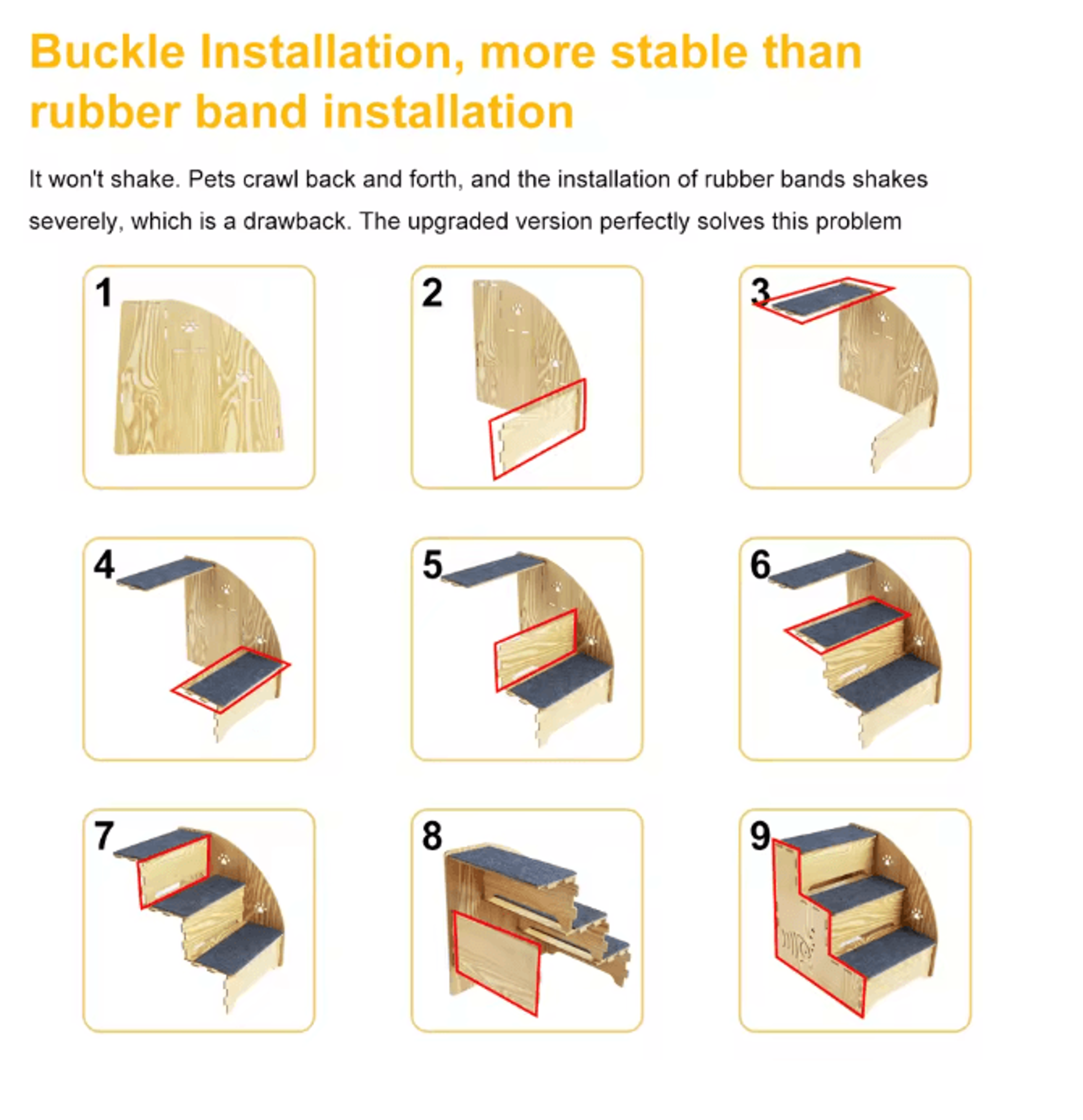 Anti Slip Dog Stairs For Small Dogs And Cats 3 Tier Pet Steps 3