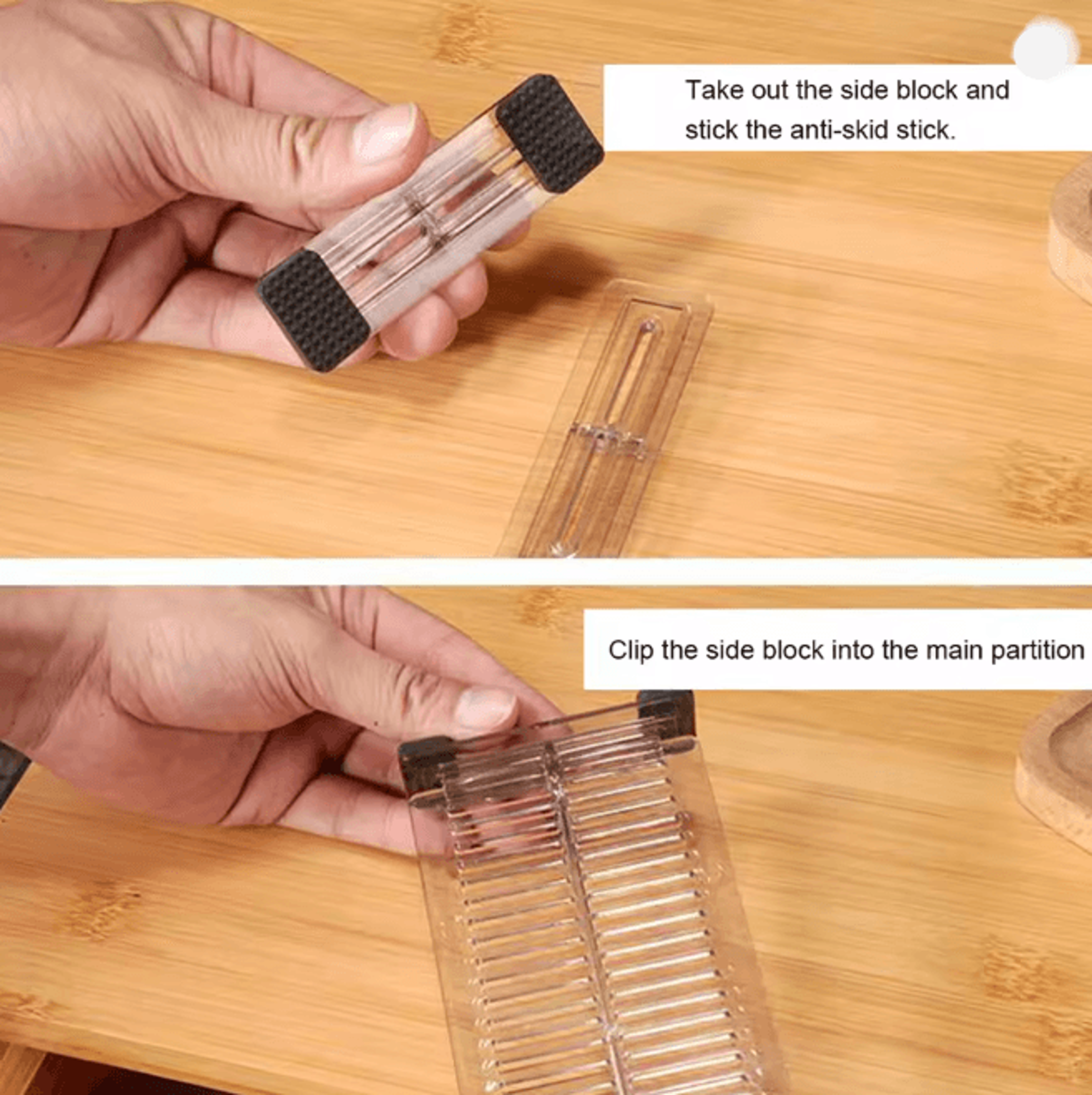 Adjustable Drawer Divider Clear Retractable Drawer Organizer Set 3