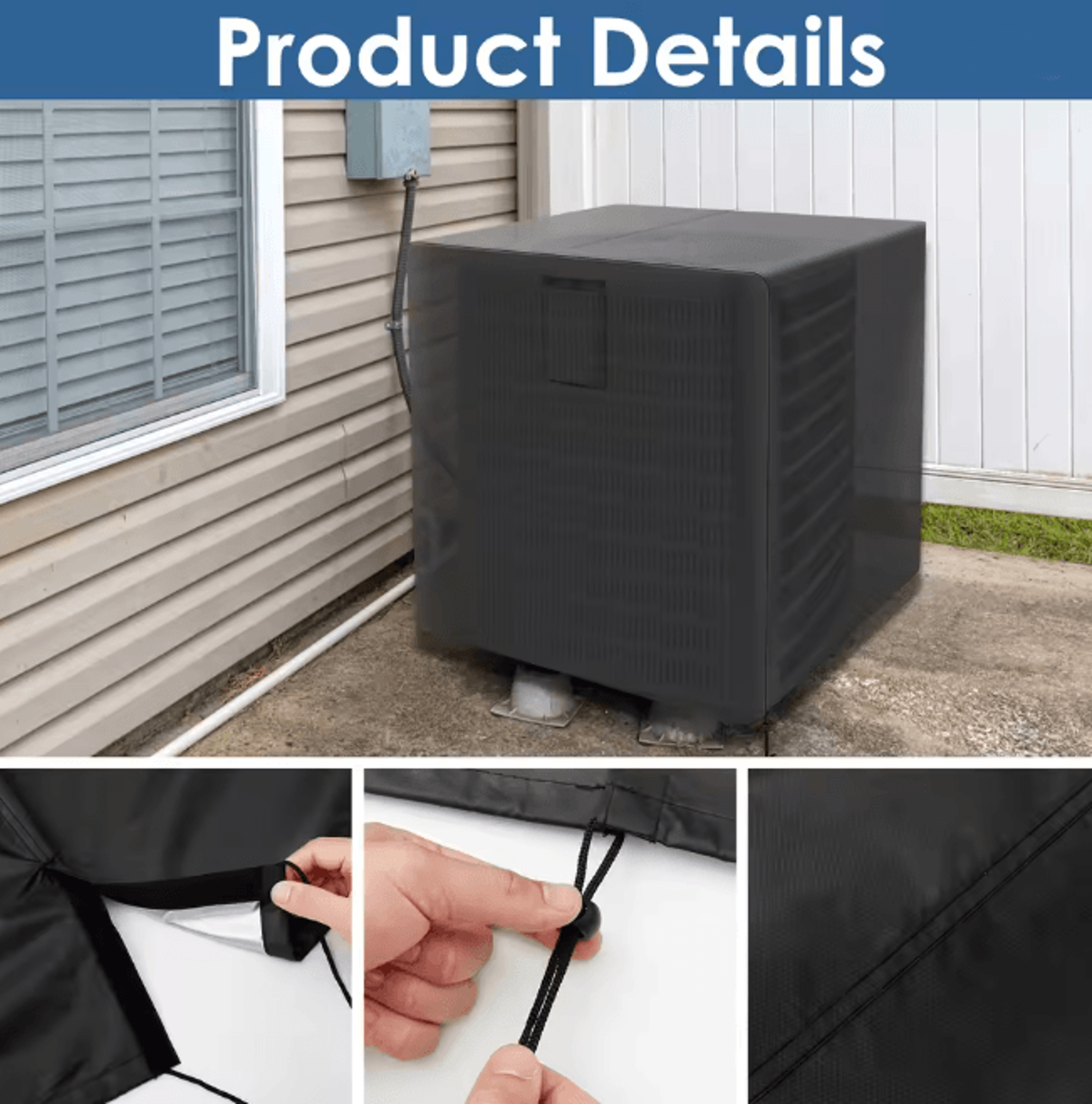 Waterproof Outdoor Air Conditioner Cover Square Vertical AC Protector 1