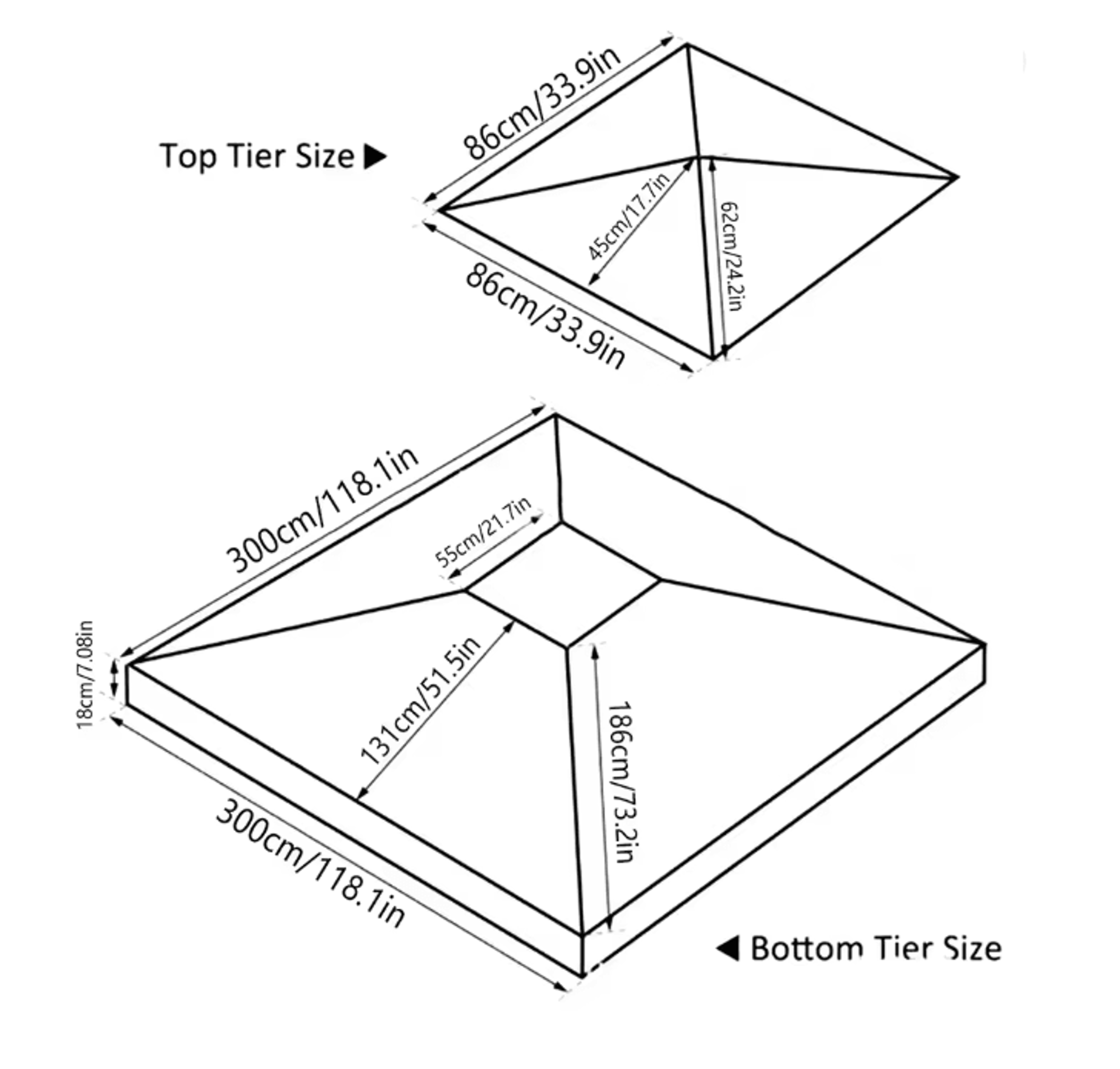 Waterproof Garden Gazebo Replacement Canopy Roof Cover For Outdoor Shade 3