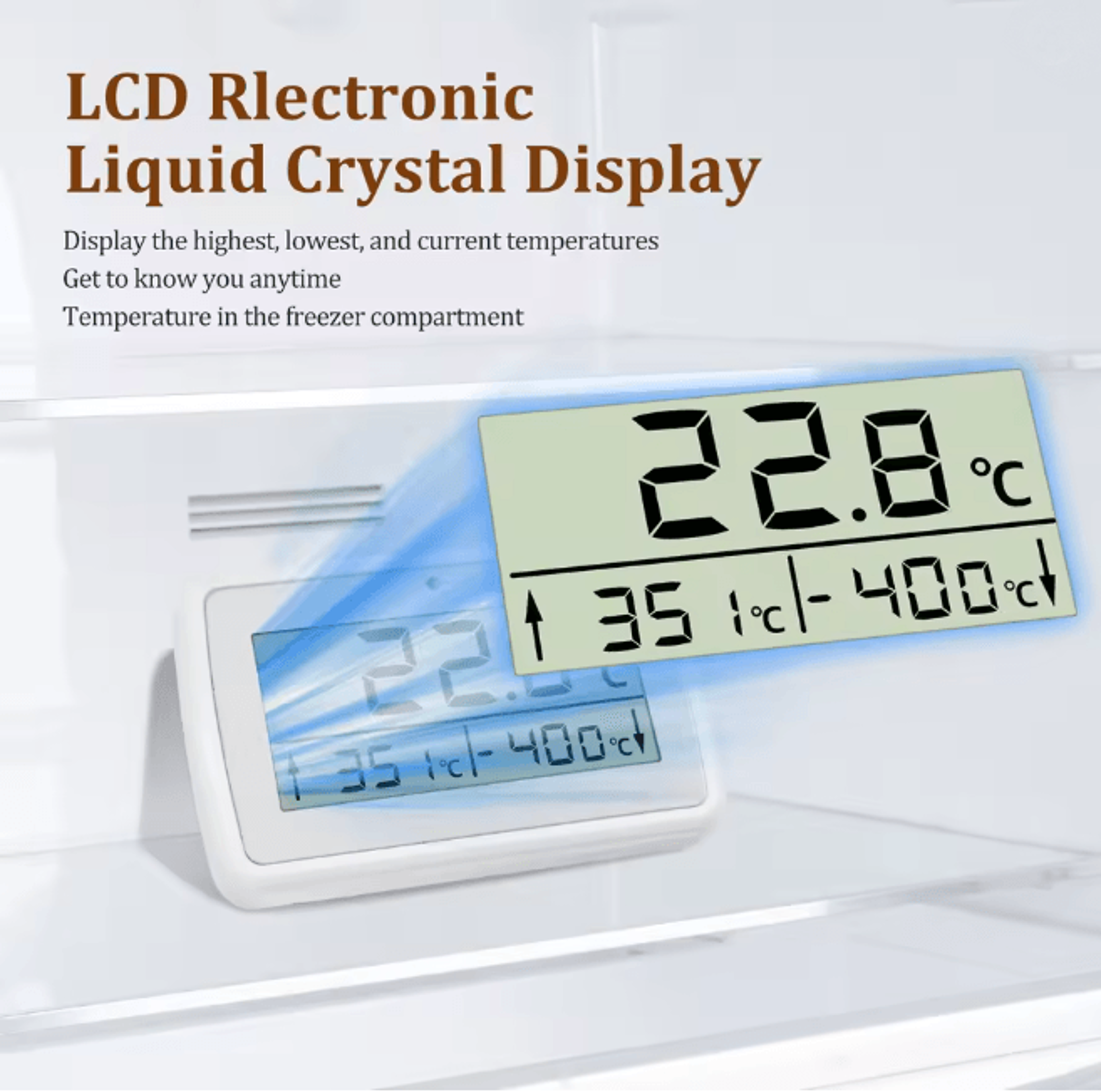 Digital Fridge Thermometer With Hook For Refrigerator And Freezer Monitoring 1