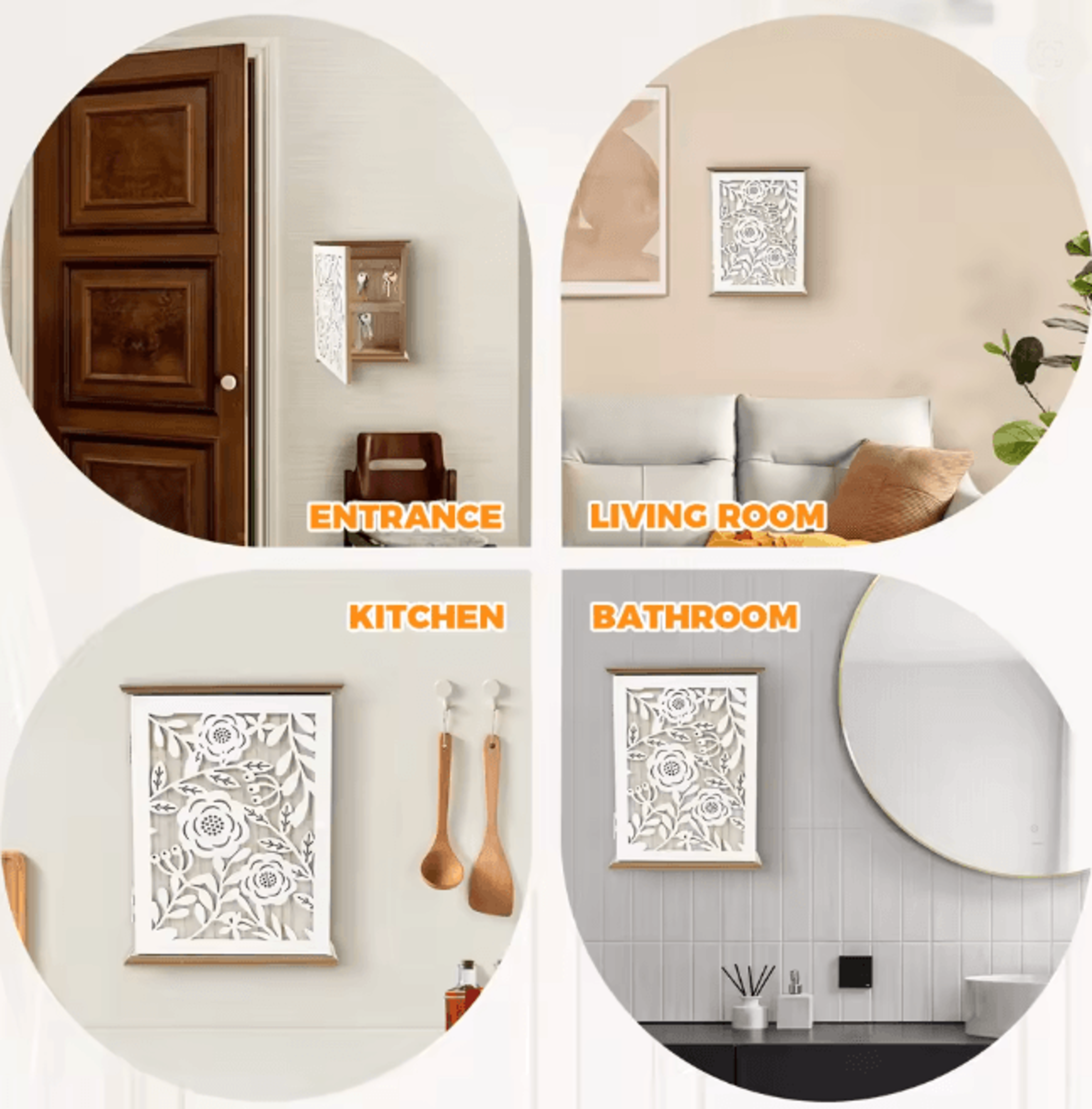 Wood Key Box Decorative Wall Key Holder With Hooks For Entryway 2