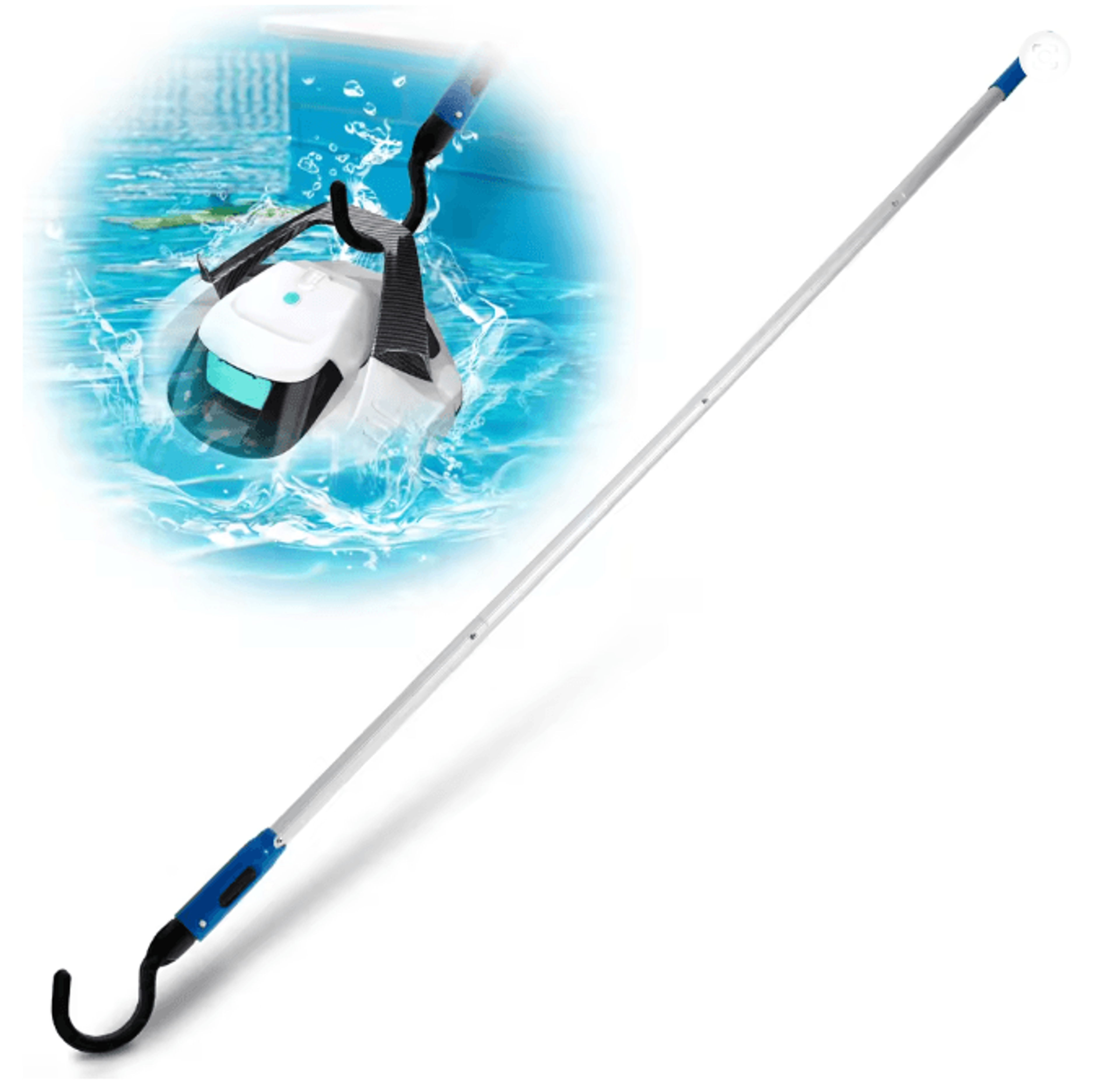 Robotic Pool Cleaner Retrieval Hook Detachable Pole Accessory 0