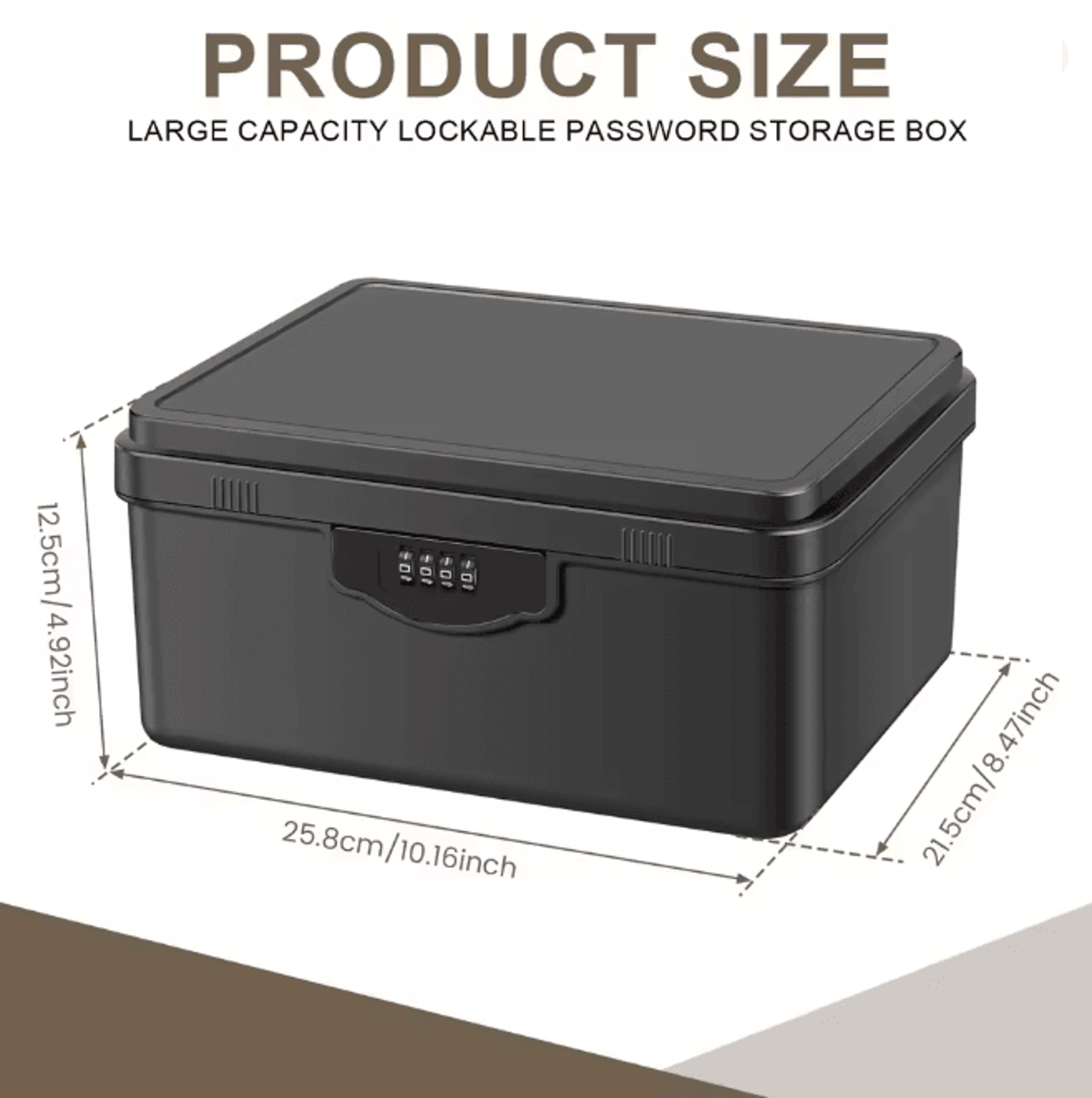 Portable Digital Password Lock Safe Box Secure Storage Organizer With Tray 4