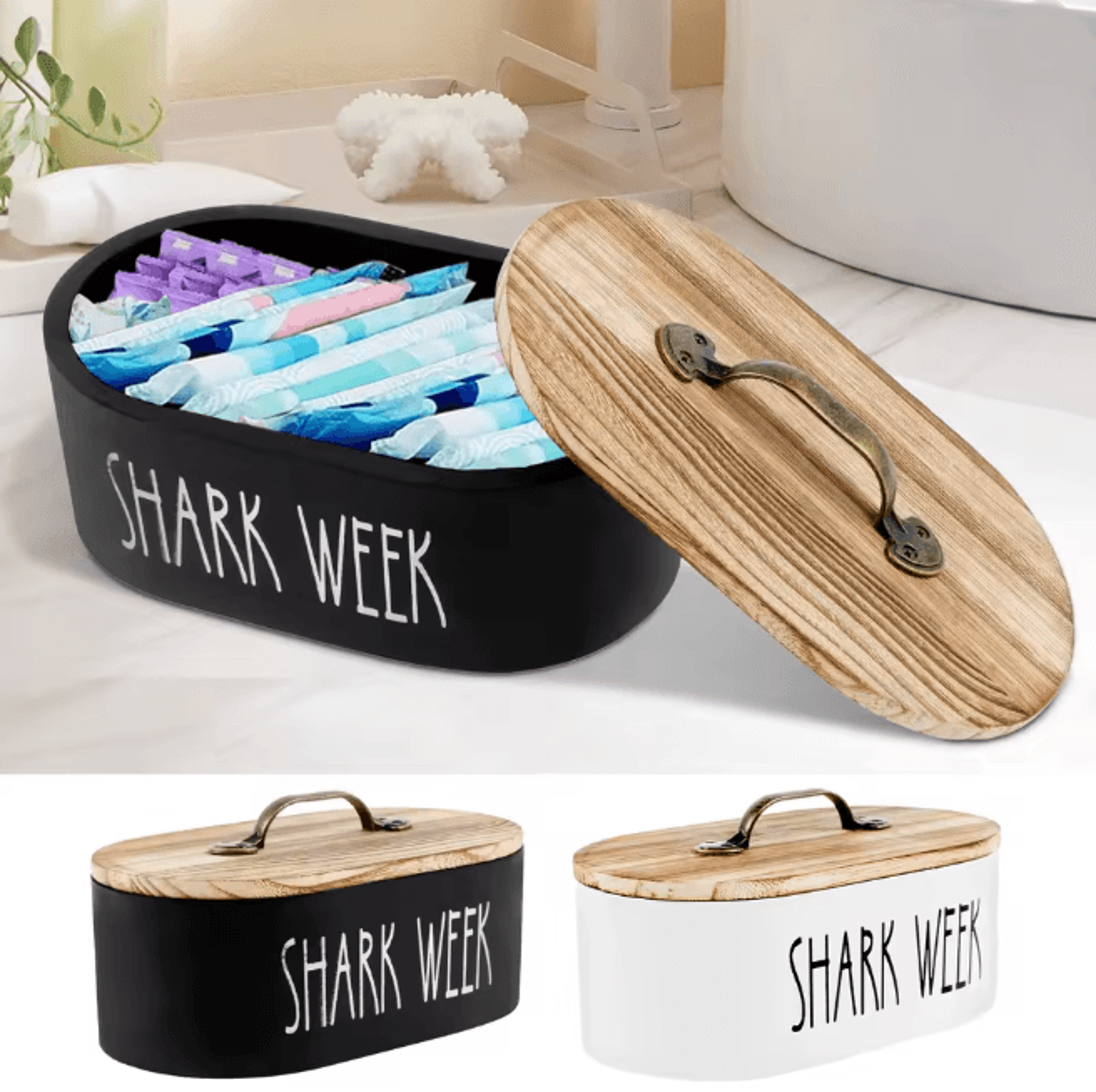 Wood Cotton Pad Storage Box Cosmetic Organizer With Lid 0