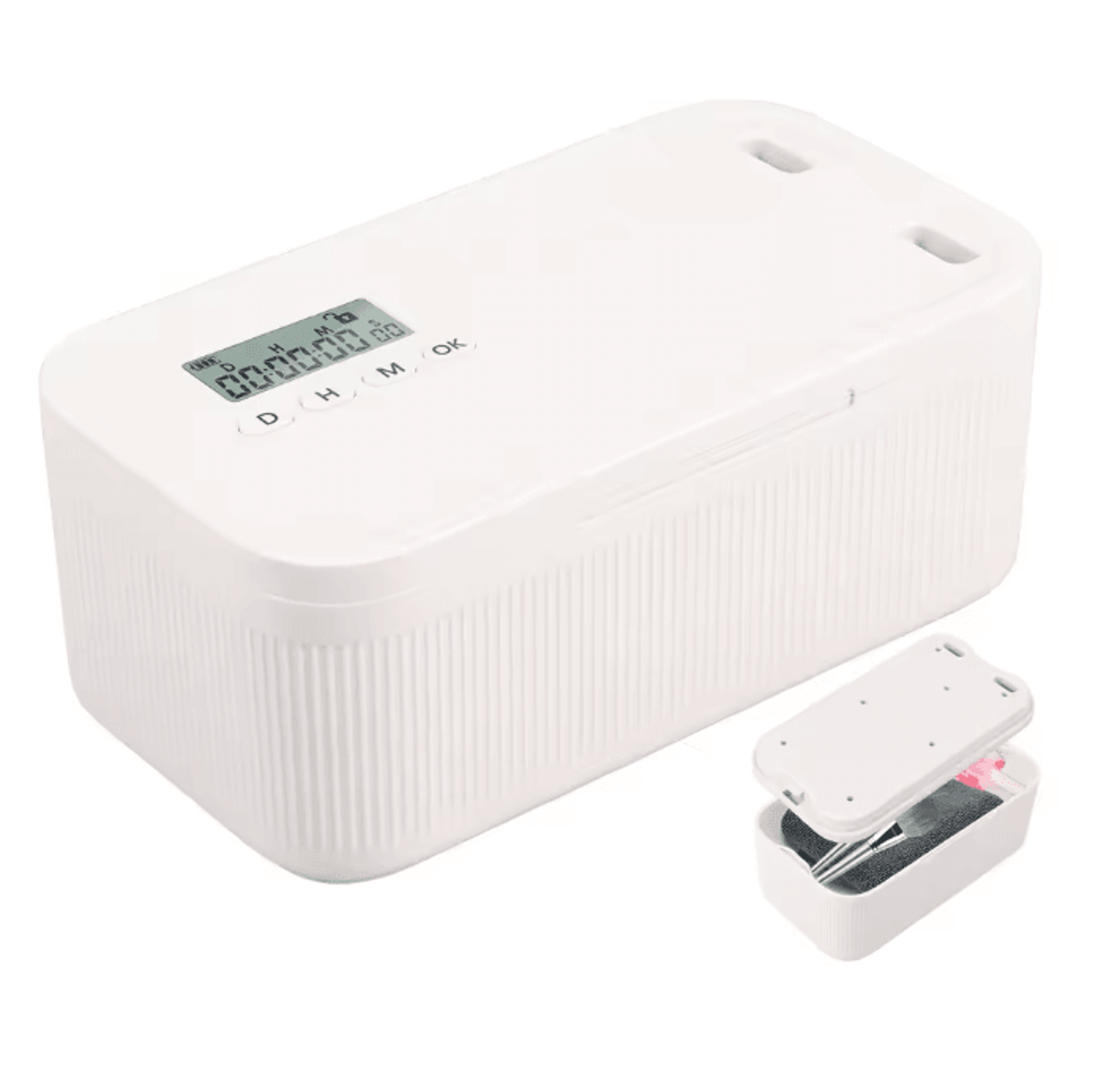 Portable Lock Box With Combination Lock And Timer Secure Storage Case 0