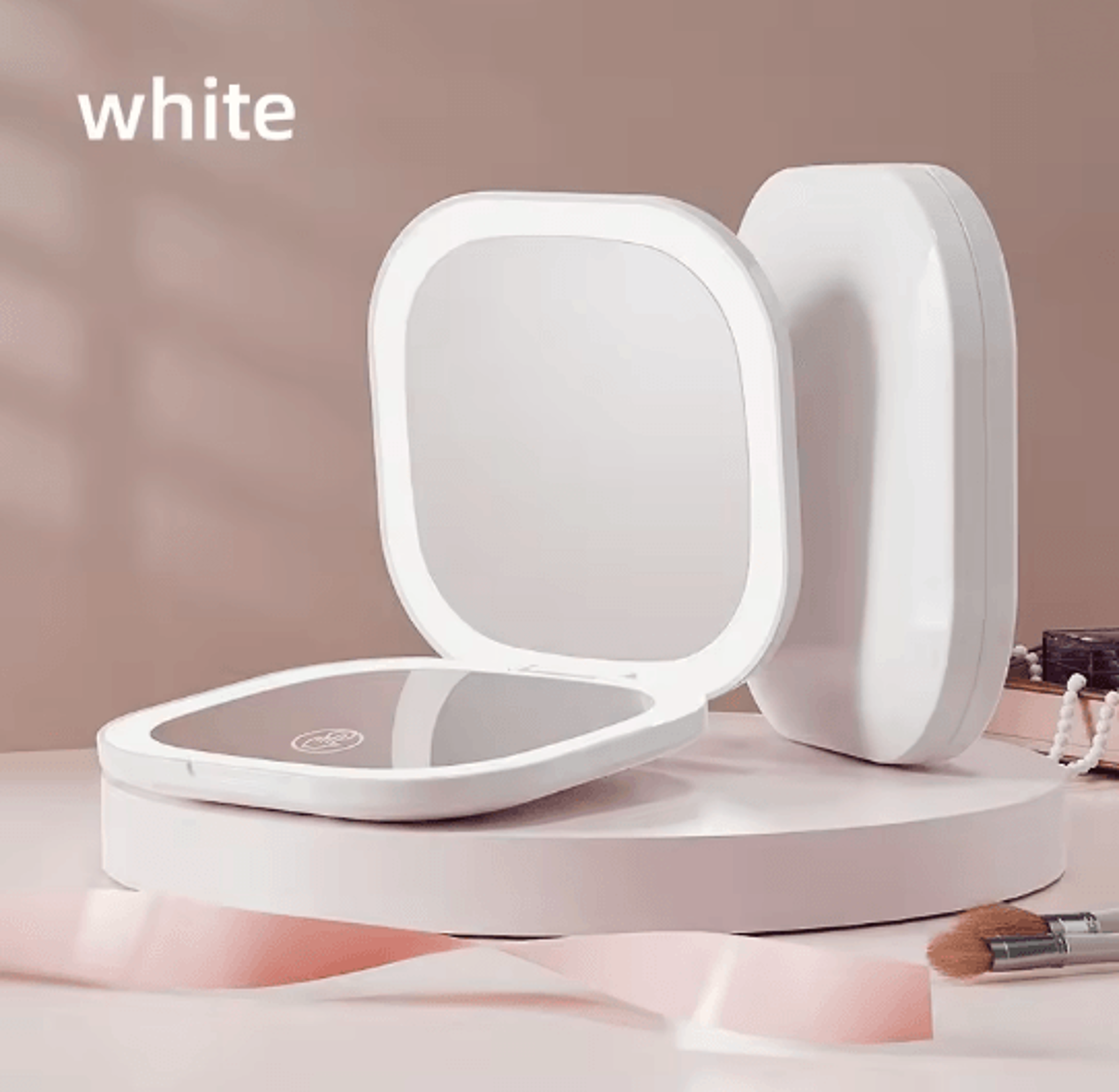 Portable LED Makeup Mirror With 3x Magnification Touch Control And USB Charging 3