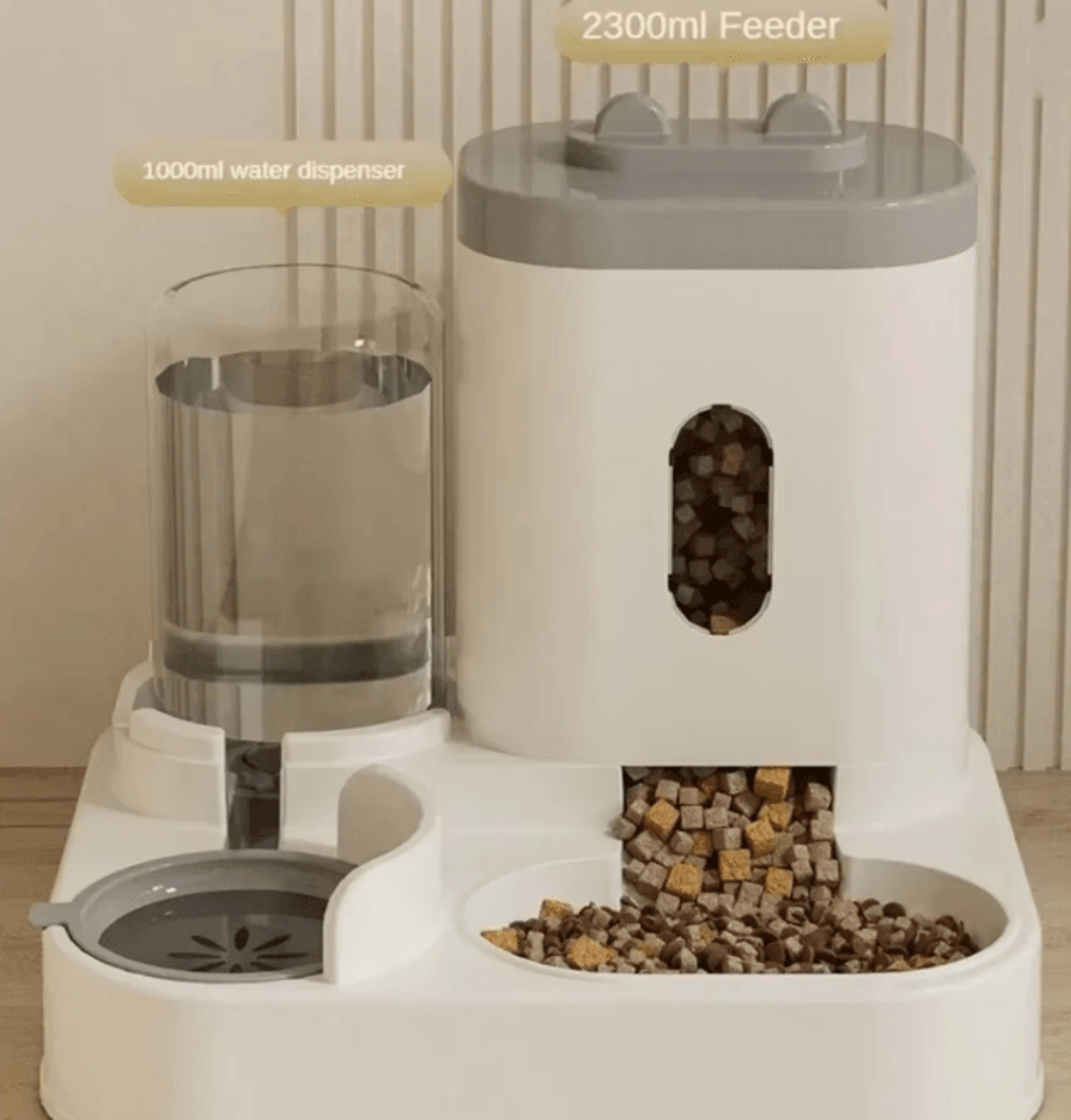 Automatic Pet Feeder With Water Fountain Large Capacity Food Dispenser 1