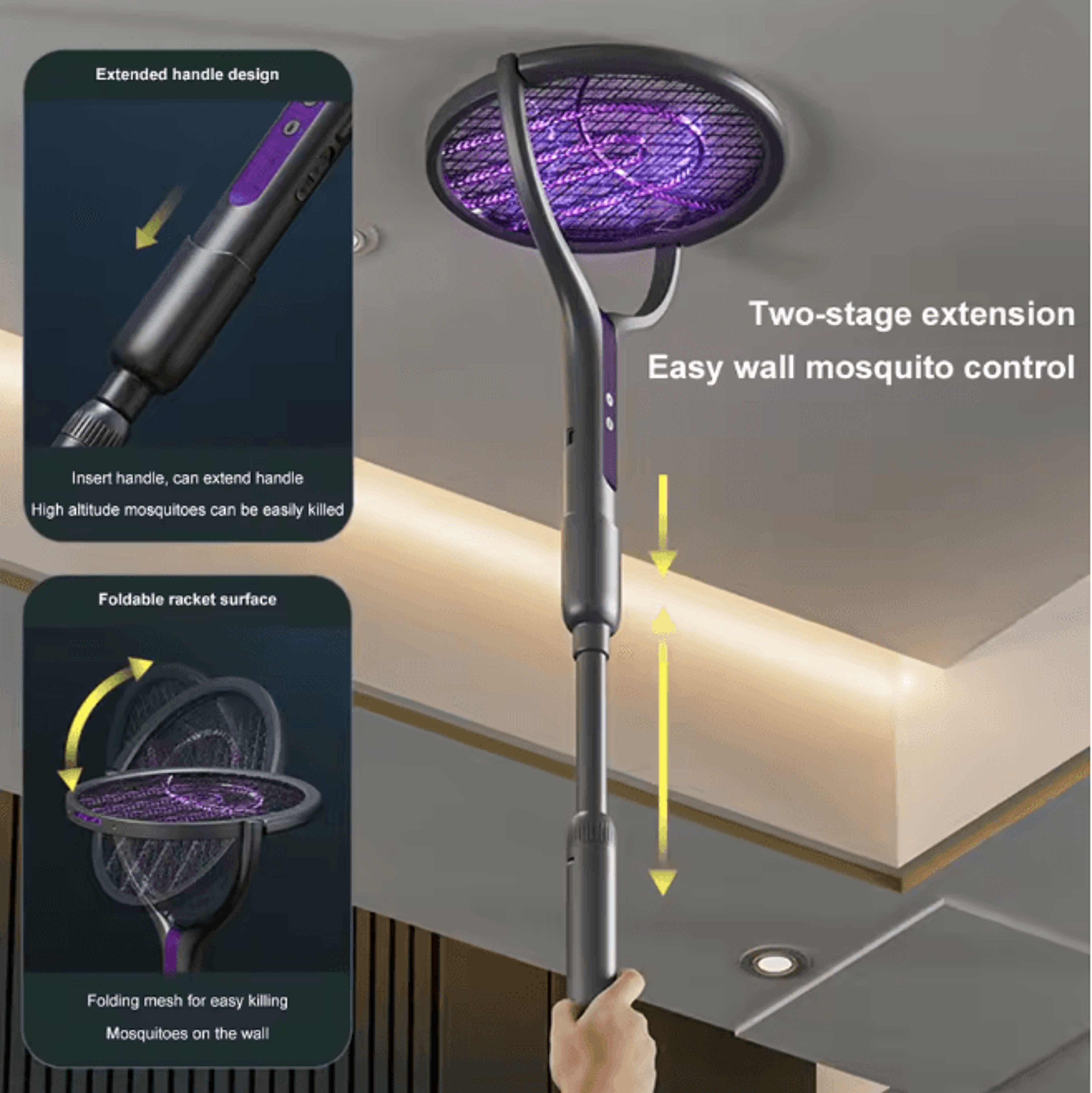 2 In 1 Electric Mosquito Swatter Bug Zapper And Trap Lamp 2