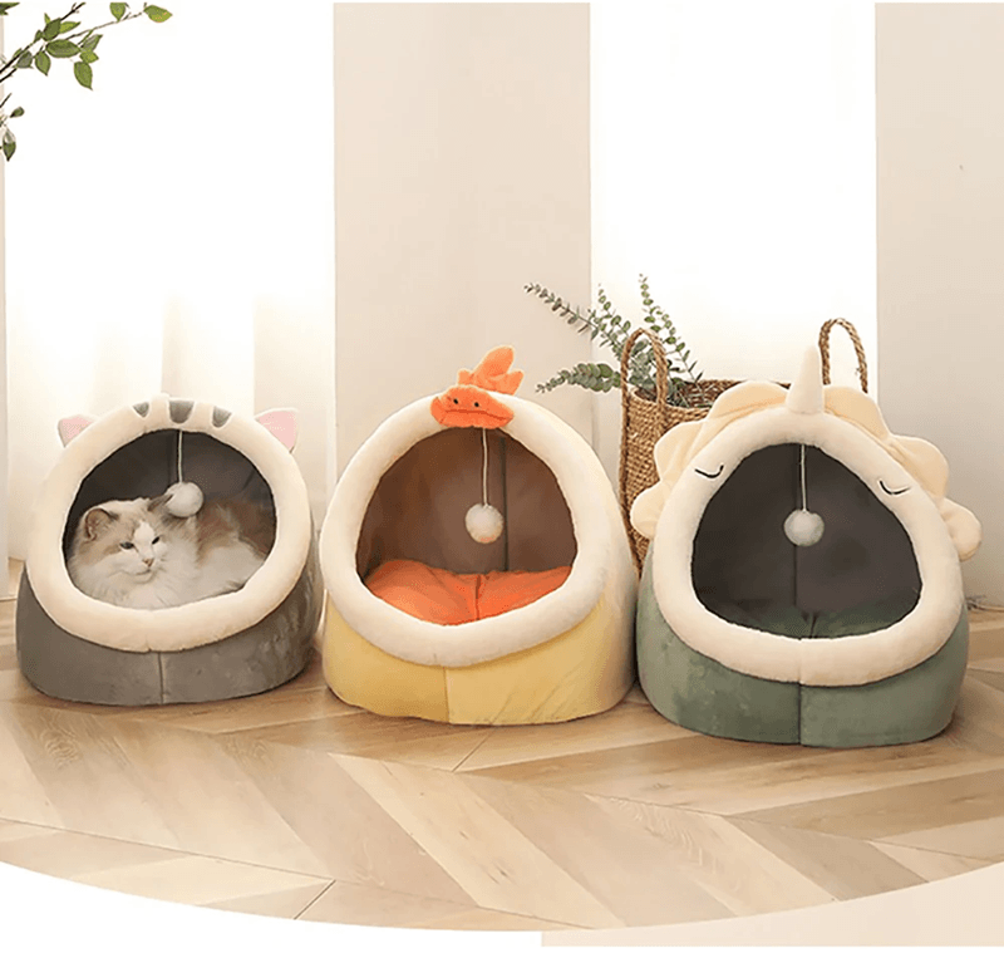 Cozy Cave Cat Bed Foldable Washable Pet Sleeping Nest 0