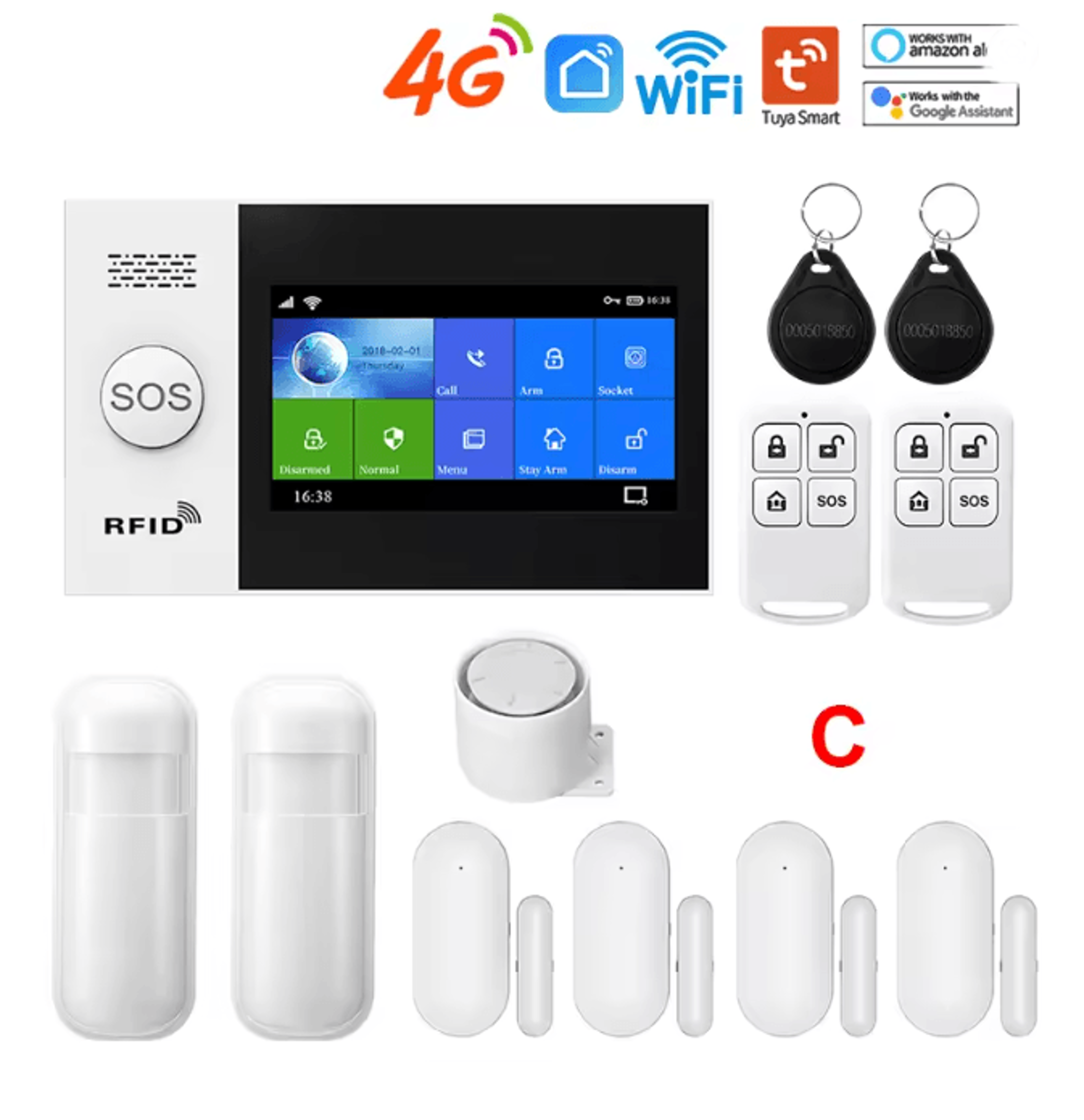 PGST Smart Home Security Alarm System 4G Wireless WIFI With Touch Screen And App Control 6