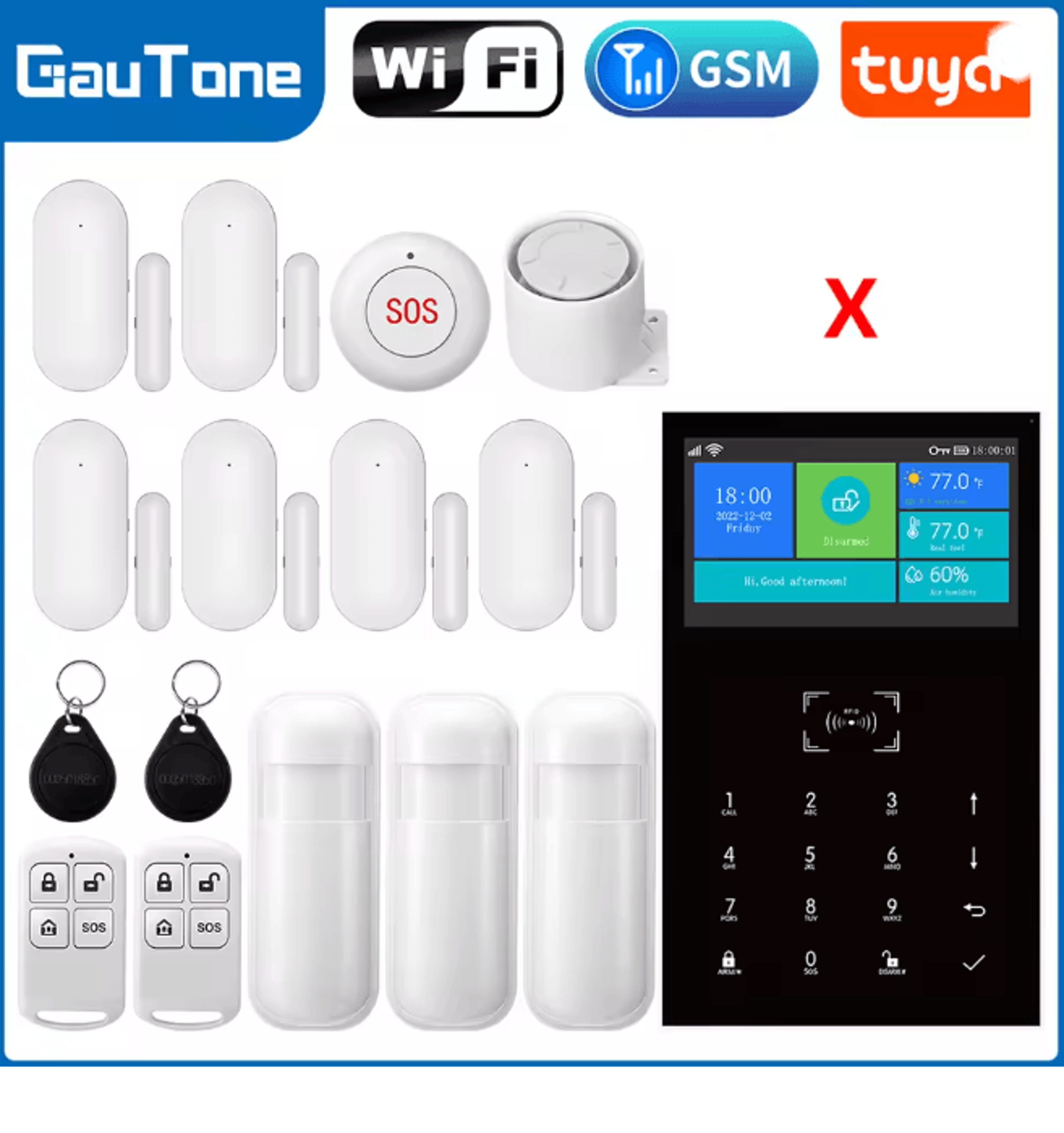 PG109 Smart Home Security Alarm System WIFI GSM With Touch Screen And App Control 8