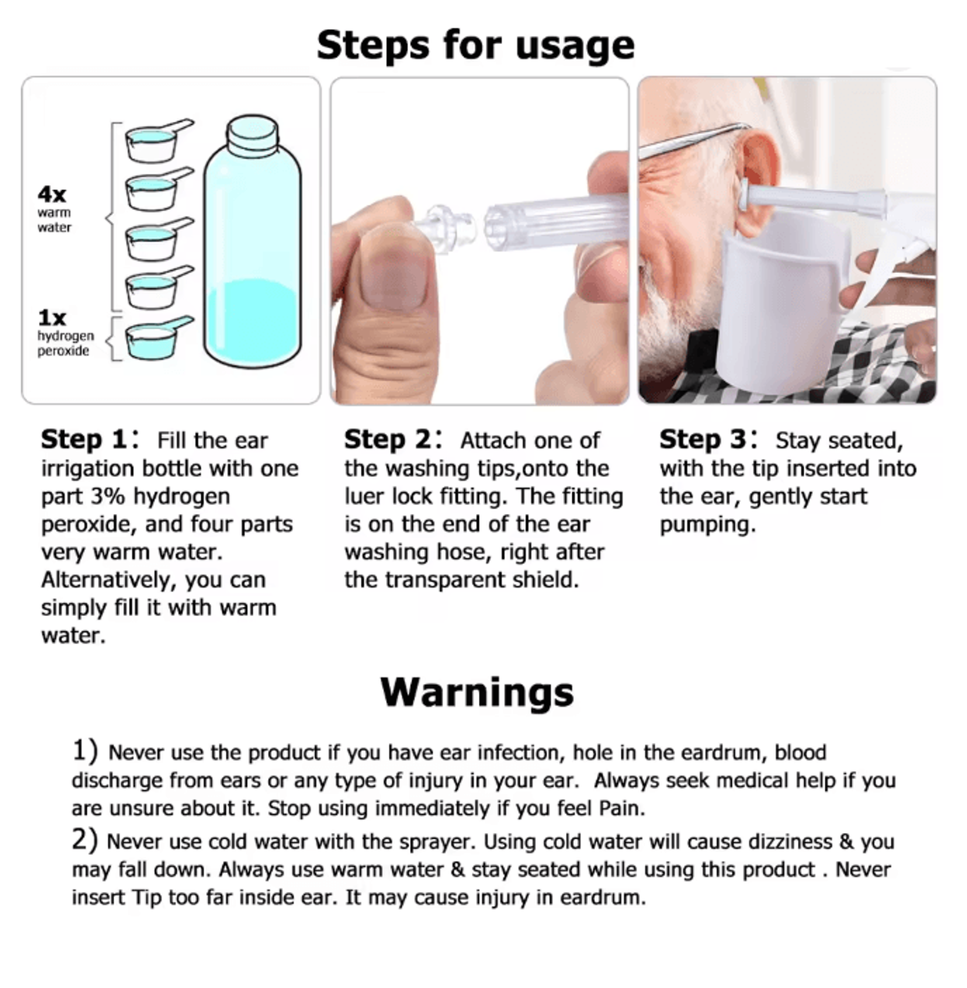 300ml Ear Wax Removal Kit Ear Cleaner Irrigation Flushing System 2