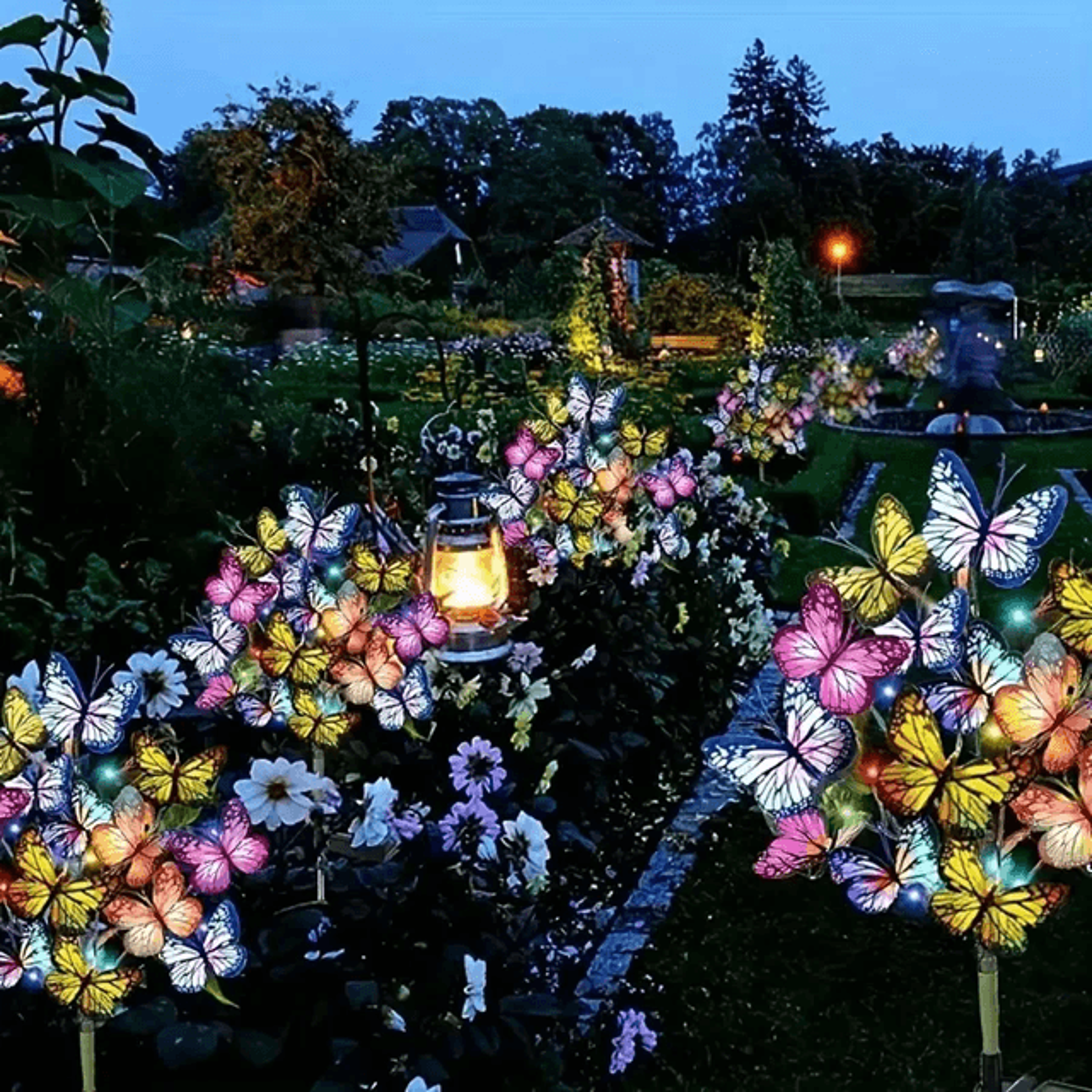 FlutterGlow Solar LED Butterfly Flower Lights For Outdoor Garden Decor 1