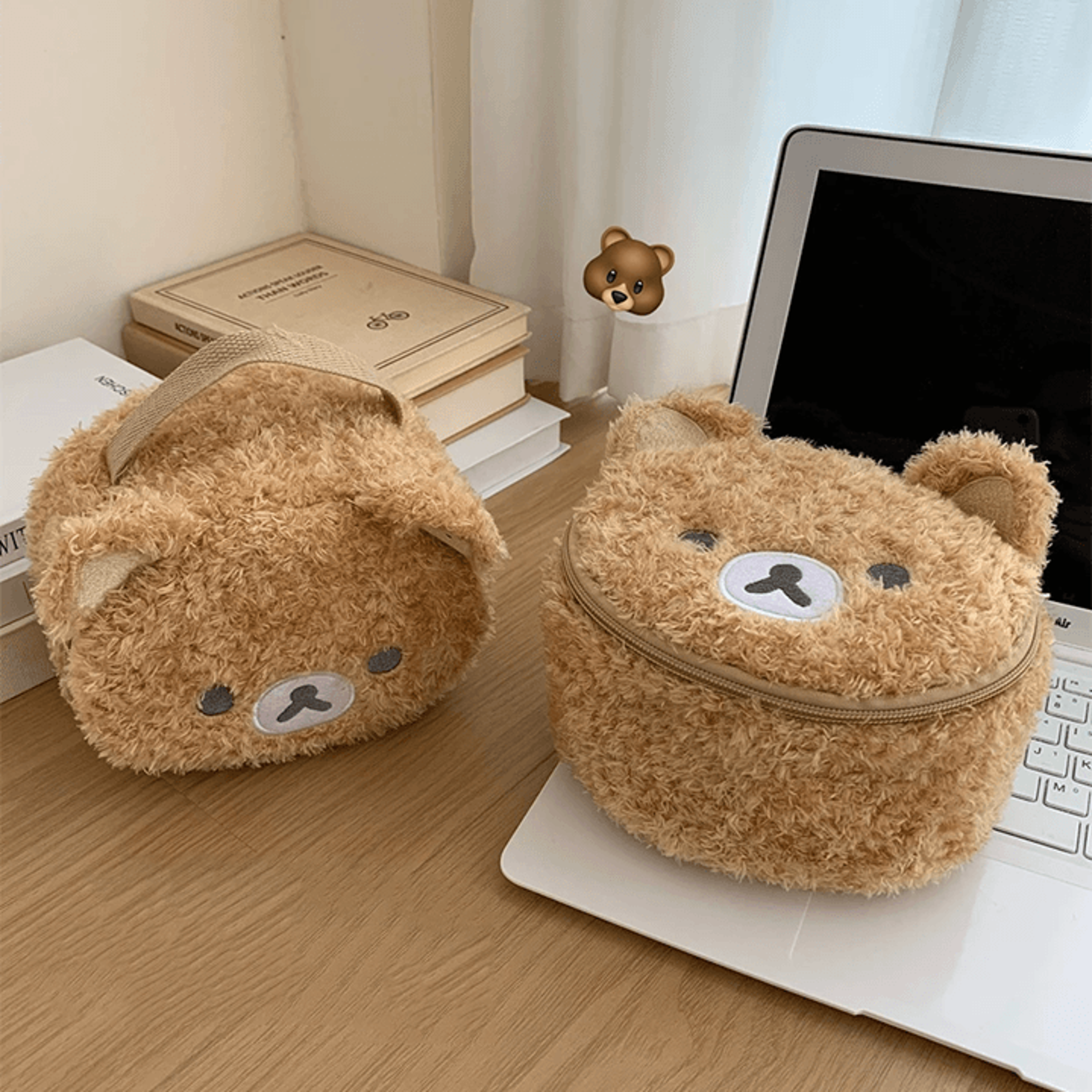 CozyBear Plush Makeup Case Cute Cosmetic Organizer Pouch 2