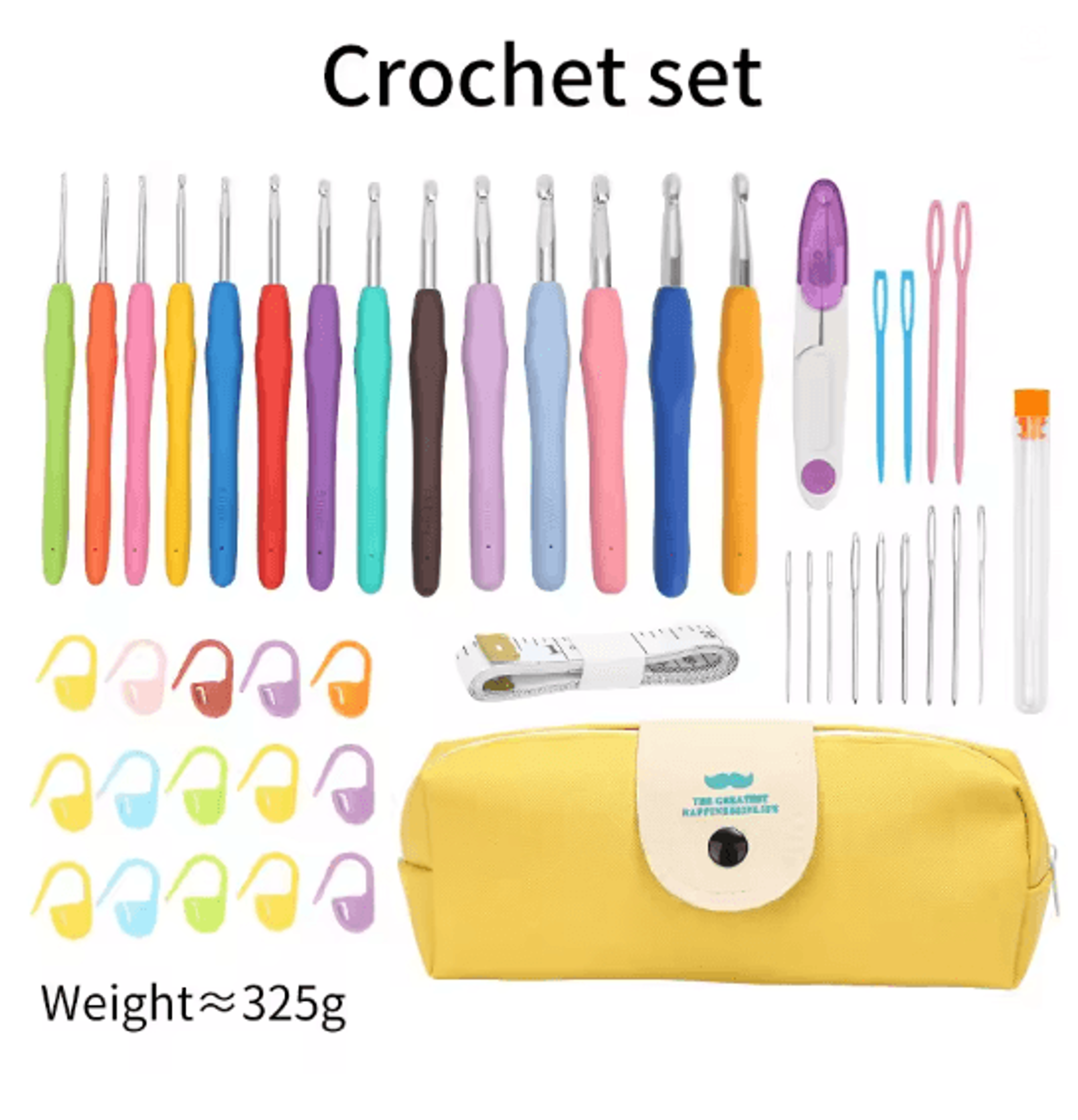 Ergonomic Crochet Hook Set Extra Long Knitting Needles Kit For Beginners 7