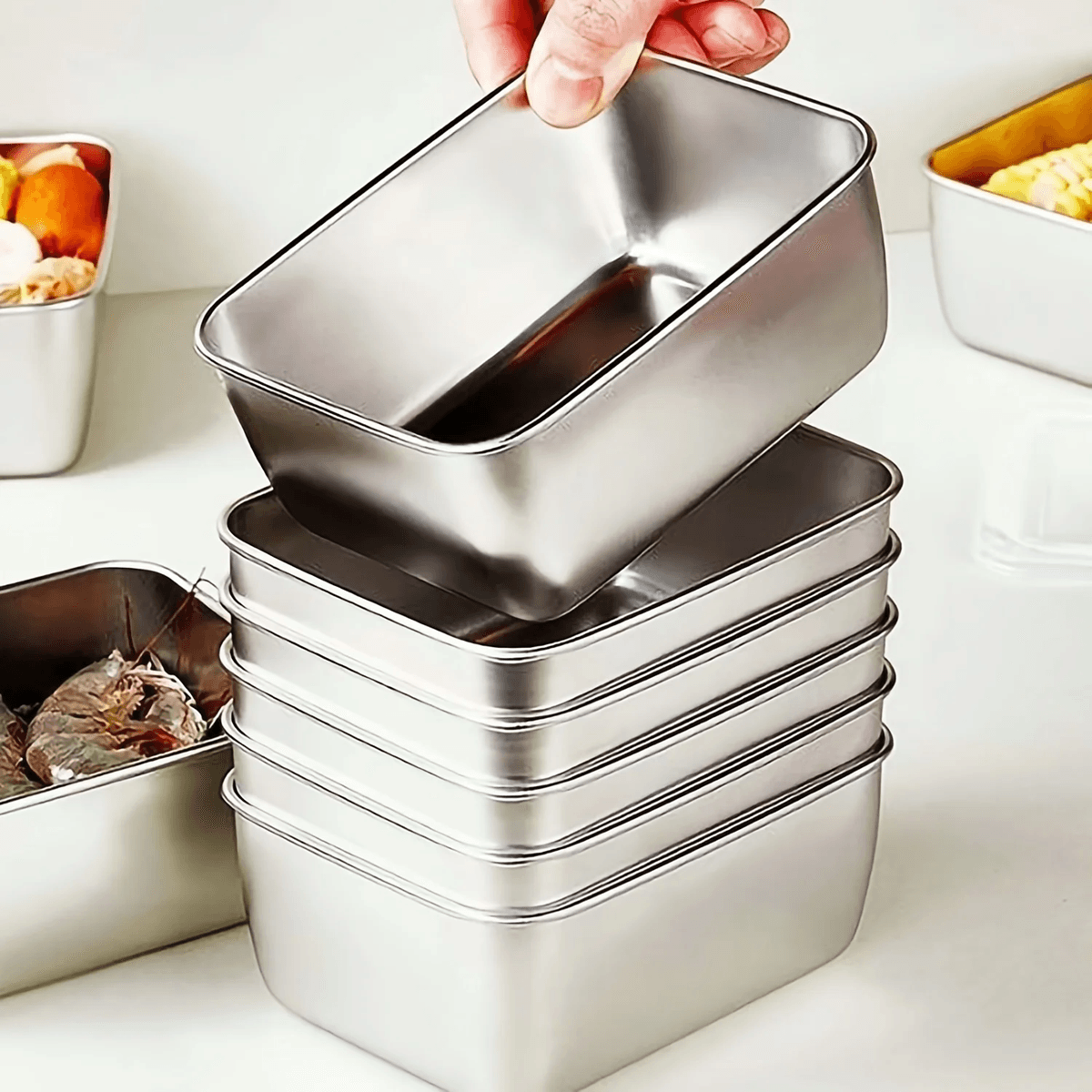 Stainless Steel Food Storage Containers Set Leakproof Reusable Lunch Containers 4