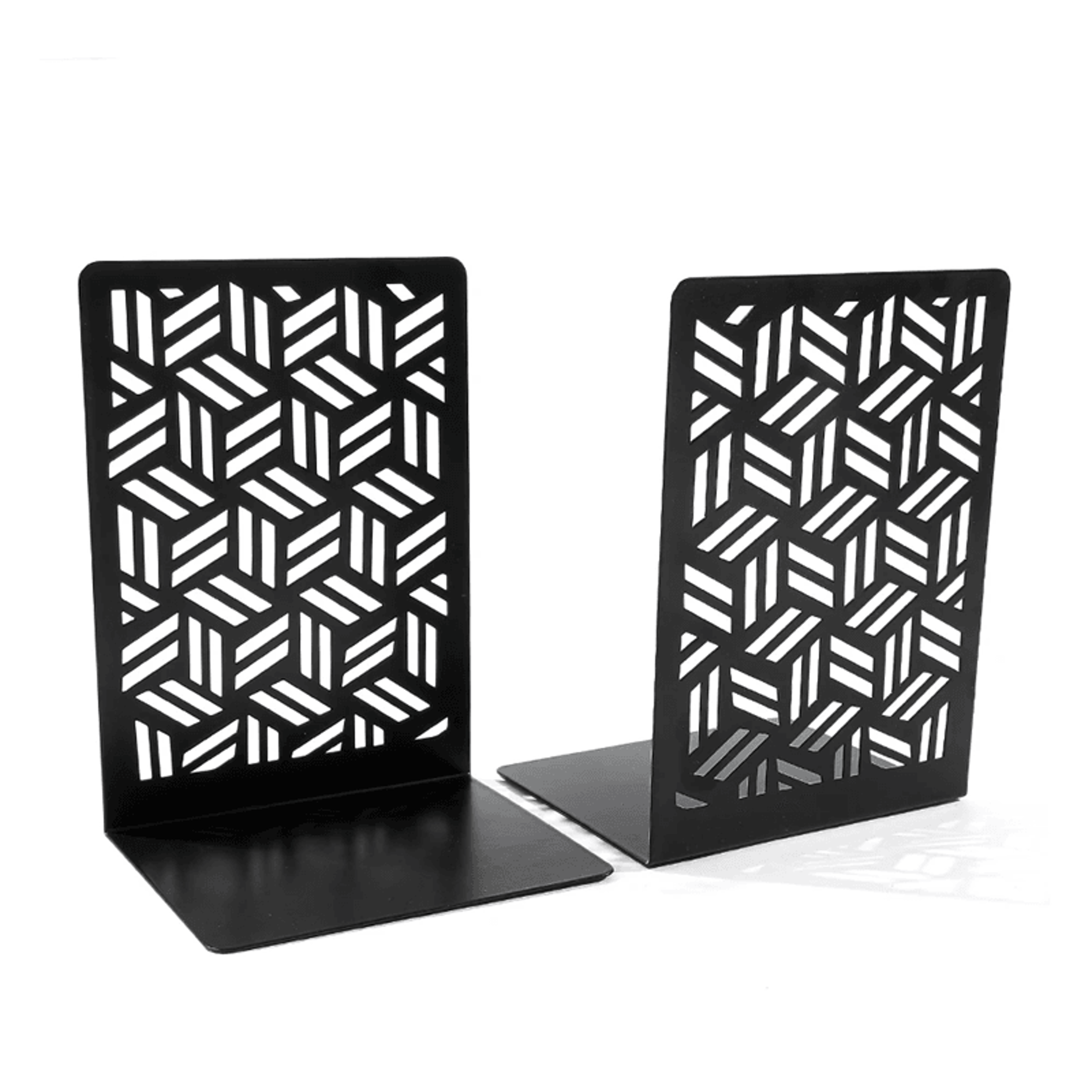 Heavy Duty Metal Bookends Door Design Non Slip Book Ends Set 3