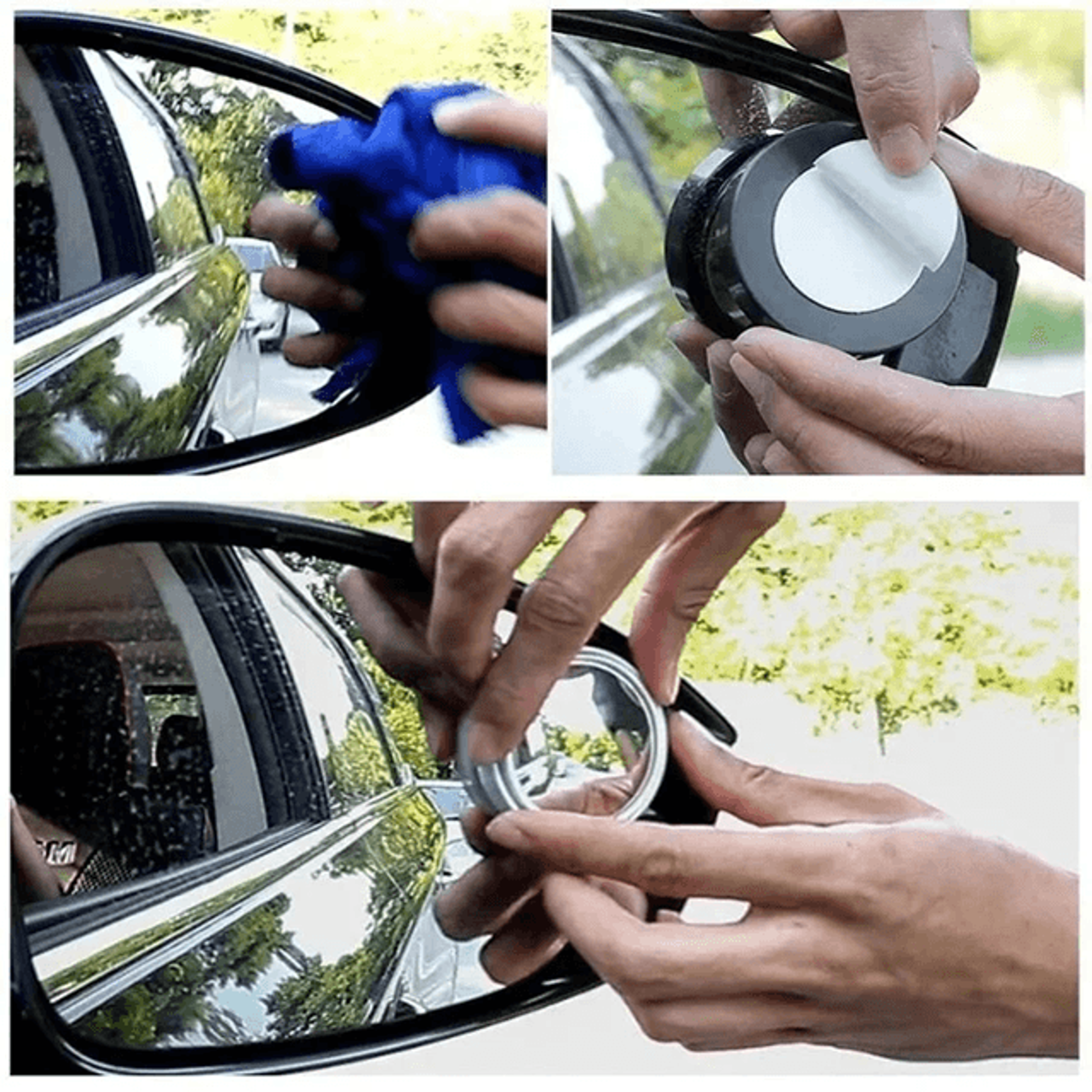 360 Degree Blind Spot Mirror Wide Angle Convex Rear View Mirror Set 1